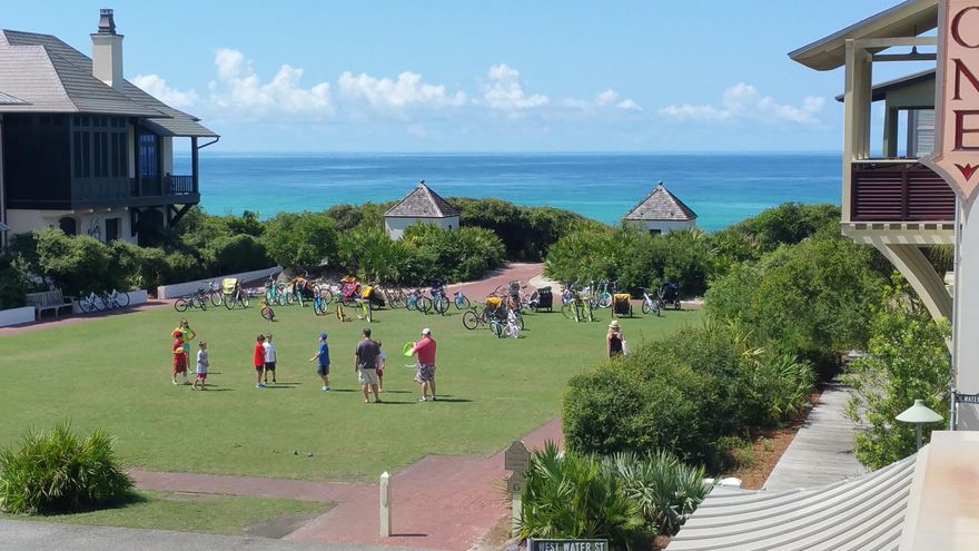 Lowest-cost Gulf view on the south side of Rosemary Beach by over $500k. This elegant condo unit overlooking the Western Green and the Gulf of Mexico is now offered for sale, with or without the retail space directly below it. This unit offers an opportunity to own one of the few coveted Live-Work properties in beautiful Rosemary Beach. Contact agent for more info on the commercial retail space also for sale immediately below this unit in the same building. Several premium restaurants are located below this condo unit. Sit on your front porch overlooking Main Street, the Western Green and the emerald gulf water while listening to nightly live music from Edward's Restaurant below. Giant rear deck suitable for spa or outside kitchen! Rental on track for over $80k in 2017. Unit features a full size master bedroom with king bed and lockoff.  In addition,the unit features a murphy bed and pull out sofa.  In all, sleeps 6 people comfortably.   2 decks with over 644 of additional sq footage.All furnishings convey.