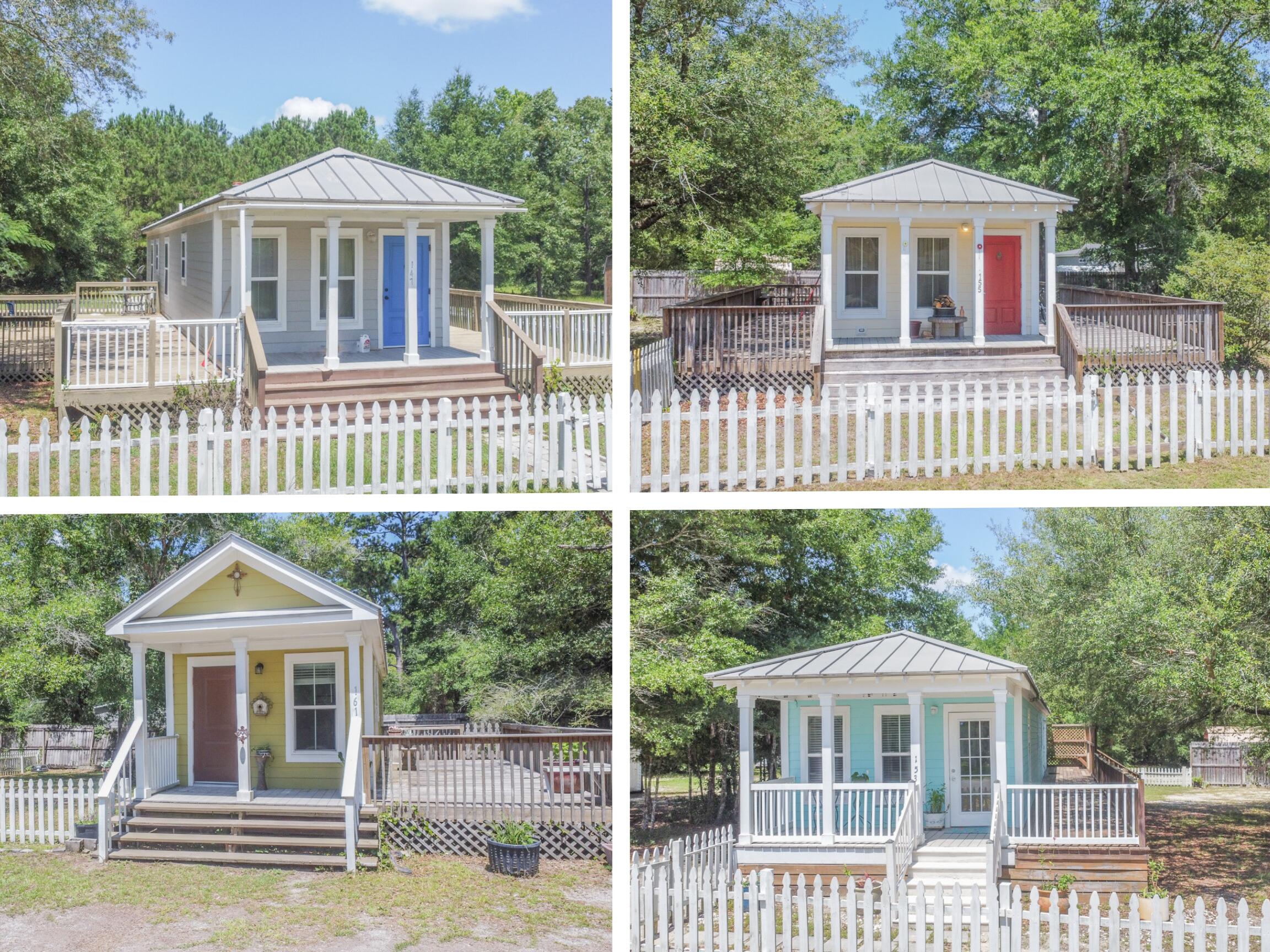 Income producing rental portfolio composed of 4 Florida Cottages situated across 8 lots equaling just under an acre. Tap fees on the additional 4 lots have been paid, leaving room to build and expand your portfolio. Each cottage offers a large open deck wrapping around the front and down the length of the home. The cottages all feature crown mounding, granite countertops, and tile or LVP flooring throughout. Built strong to withstand 165 mph winds, with double-pane windows, metal roofs, Hardie board siding, extra insulation for energy efficiency. Conveniently located in Freeport with just over 2 miles to Publix, less than 3 miles to Freeport schools, 7 miles to Grady Brown Park & boat launch, & just 15 miles to Florida's most beautiful beaches!
