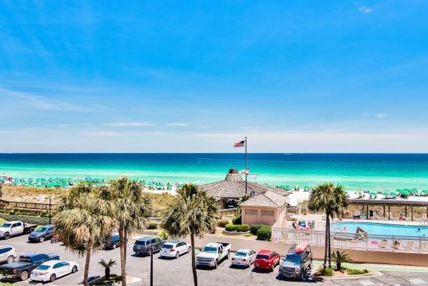Gulf side 1 bedroom, 1 bath condo on the 3rd floor which is the 4th level affording gorgeous views.   Gross Rental Income 2023 of $$33,646 Gross Income for 2022 of $43,596. Unique Kitchen layout adds the feel of additional living space.   Stainless steel appliances, tiled backsplash, custom cabinets and granite in the bathroom and kitchen. The unit features EFCO (category4) sliding glass doors and windows paid for by the seller.  Approximately $13,000 value Begin and end each day enjoying spectacular morning views of the Gulf of Mexico. Enjoy evening sunsets and seasonal fireworks from the beach. Great location for shopping, grocery stores and restaurants. Jetty East Amenities: 900 feet of beach, 2400 sq. ft. pool with sun deck, hot tub, beach   side pavilion with charcoal grills, tennis courts, pickleball, fitness room, kid's activities, music entertainment, shuffleboard, covered parking, Security & meeting room.  Financing Note:  Jetty is a Non-warrantable/ Condotel.   No conventional (government backed Fannie or Freddie) financing.  Jetty has completed its 2023 Structural Integrity Reserve Study and Milestone Inspection