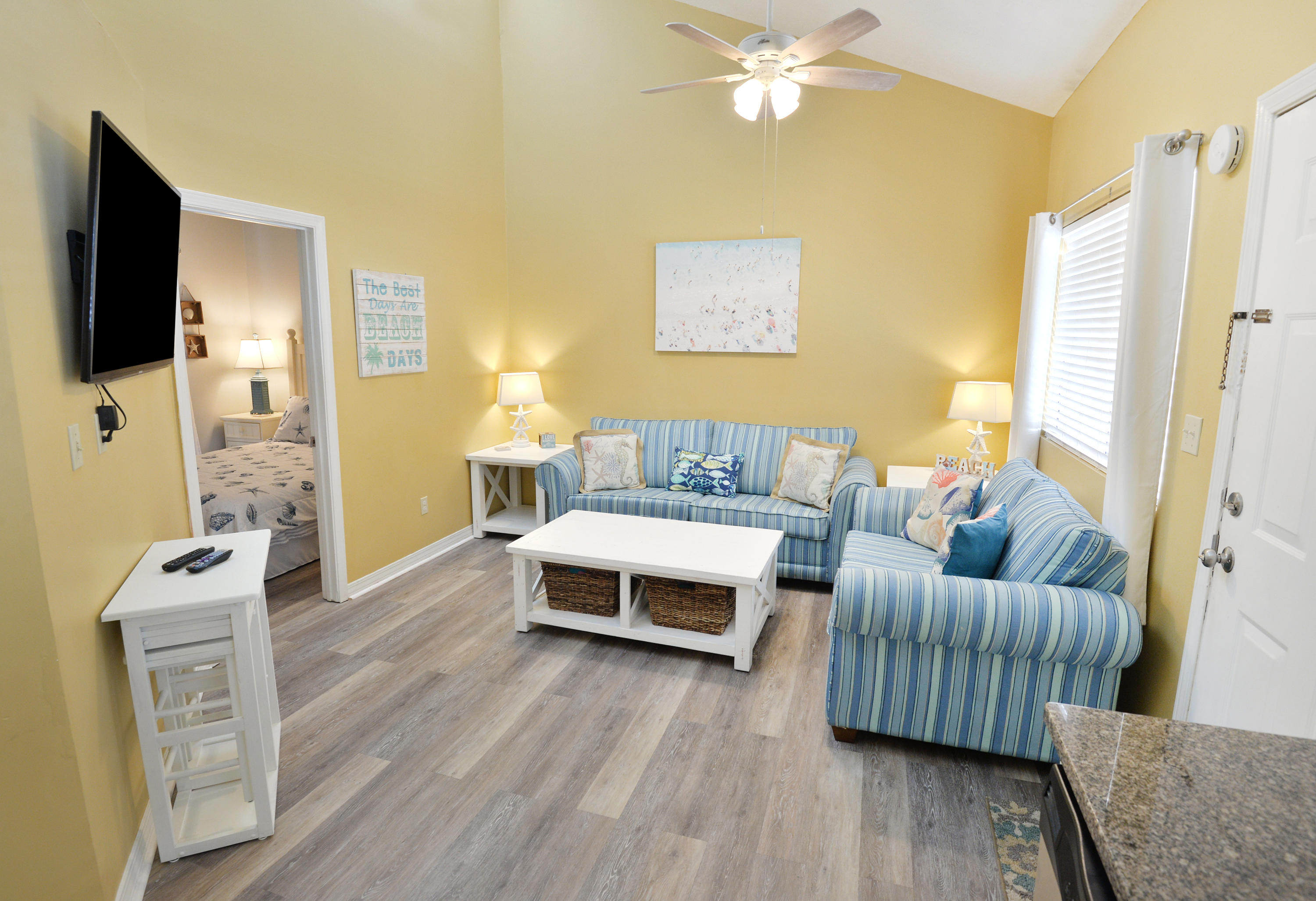 Just steps to the beautiful white sand beach on the west end of Panama City Beach. This condo has had a complete kitchen update with new granite countertops, new cabinets, stainless appliances, new flooring when buyer purchased unit in 2018. Great rental potential, this top floor unit has sky windows, gulf view, and escalating ceilings making it very roomy and light. Complex has great property management, pool and outdoor grills. Beach access is directly across street. New water heater installed in September 2015. Sandcastles had all new balconies and porches updated,