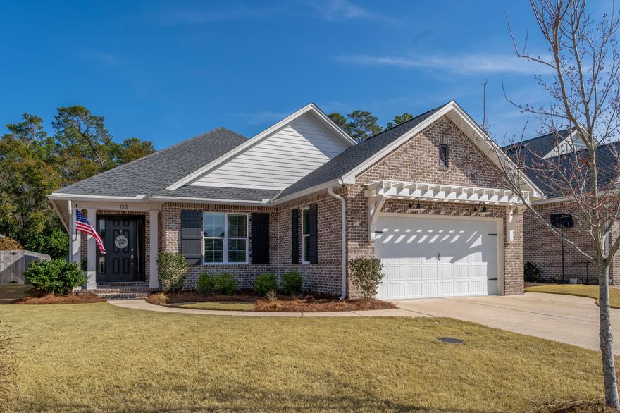 Home is under contract but has contingency.  Back up offers will be accepted. Newer home 4/3 single-story. Built by premier builder in area, minutes from military bases, top rated schools & beaches of Destin. Gorgeous interior features include: open concept floor plan,  split bedrooms, 8' doorways, 10'' ceilings, tons of natural light, LVP & tile flooring, granite countertops, Legacy cabinetry with soft hinges & drawers, stainless steel Bosch appliances, tankless gas hot water heater, full landscaping & irrigation, along with screened porch. Some of the upgrades include: brick gas fireplace, custom lighting, mudroom/locker area, EV charger in garage, extra cabinets in laundry room, no carpet, and a premium lot that extends past fence.  Buyer to verify all deemed important information