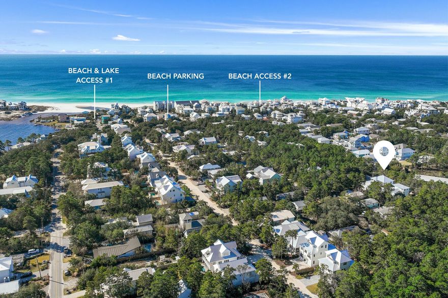 Prominently positioned just moments from the renowned turquoise waters of the Gulf, 55 May Drive offers an idyllic retreat perfect for coastal getaways or full-time living. Nestled within a private enclave south of 30A, this brand-new residence with community pool access captures the charm of Old Seagrove, featuring a classic coastal facade framed by mature tree canopies.Upon entry, the heart of the home welcomes you with a sophisticated living space thoughtfully designed for both relaxation and entertaining, with interiors curated by the design team at Lusso. The gourmet kitchen showcases custom cabinetry, an extended contrasting island with integrated seating, a luxury appliance suite featuring a gas range, dual dishwashers and sinks, and a beautifully tiled backsplash. The second floor offers a secondary living area surrounded by three generously sized guest bedrooms. Two bedrooms share a Jack-and-Jill bath with dual vanities, while the third serves as a private guest suite with its own en-suite bathroom.

Encompassing the entire top level, the primary suite serves as a private retreat featuring vaulted ceilings and serene treetop views. Exceptional amenities include a private office, wet bar, fitness room, laundry area, and balcony access. The spa-inspired ensuite bath boasts an extended vanity, oval soaking tub, walk-in shower with dual shower heads, and a private water closet.

In just five minutes on foot or seconds by bike or golf cart you can reach the renowned Eastern Lake Public Beach Access, offering over 400 feet of beachfront across six pristine acres, along with additional parking for guests. Residents and guests also enjoy access to the Dalton Place community pool conveniently located near the beach access.

With projected annual rental revenues exceeding $100,000 and the fully furnished configuration, 55 May Drive presents an exceptional opportunity for investors or those seeking a second home or primary residence. Ideally situated near the best dining, shopping, and entertainment along 30A, including the newly opened Greenway Station town center, this home perfectly blends privacy, convenience, and coastal luxury.