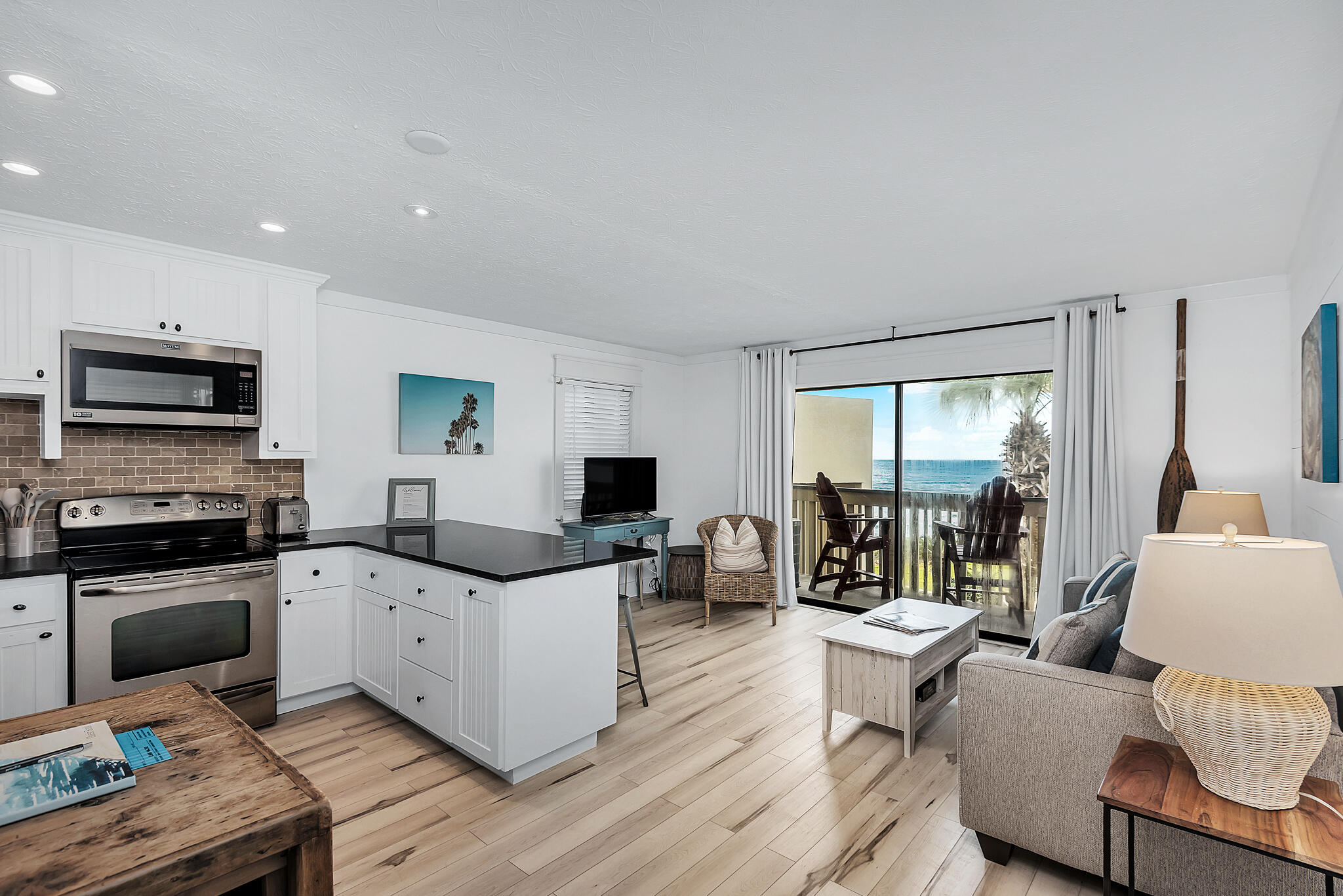 Moments from the beach, a fantastic rental history ($80,000 in the last 12 months!), and breathtaking gulf views - this beautifully updated 1BR/1BA Beachside condo has it ALL! Nestled on the gulf side of Scenic Highway 30A in a highly desirable area of Seagrove Beach, find coastal contemporary style with shiplap accent walls, light-toned hardwood floors, granite kitchen countertops, a faux brick backsplash, and much more. The open dining and living space overlooks the gulf view balcony while built-in hallway bunks add extra sleeping space for guests. The primary bedroom offers ample room to relax while the bathroom has a shower/tub combination. The kitchen features a breakfast bar with seating for three and a newly installed HVAC system provides peace of mind. A favorite among area visitors, Beachside Condominiums has deeded beach access, a sparkling community pool, a BBQ grill area, and lush grounds and is located a short walk, bicycle ride, or golf cart ride away from hotspots such as the Old Florida Fish House, Big Chill 30A, Caf?? Thirty-A, and more.
Seagrove is beloved by vacationers and residents alike with its family-friendly feel, central 30A location, and stunning stretch of sugar white sand beaches. Local restaurants, boutique shops, and activities are all minutes away and the Seaside and WaterColor communities are within a leisurely walk or bicycle ride.