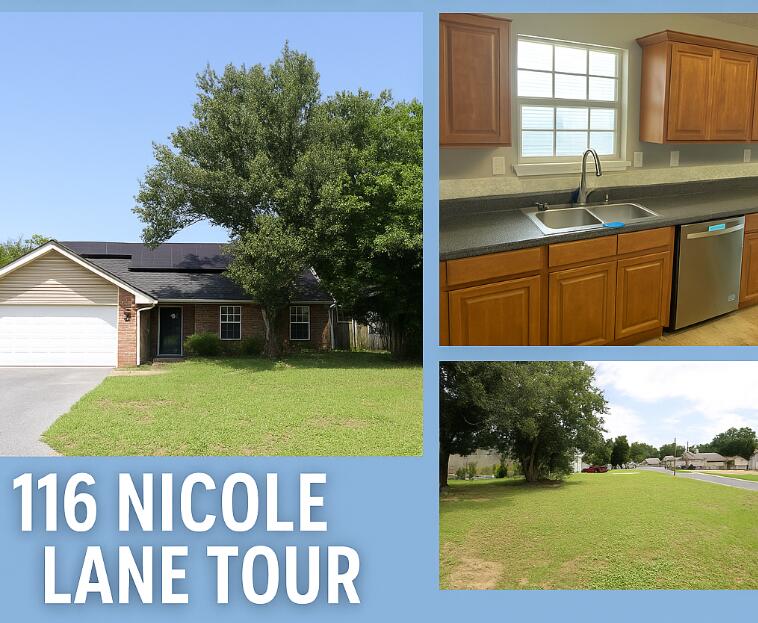 Real Estate Owned. Welcome to 116 Nicole Lane a spacious and versatile two story home located just minutes from 7th Special Forces Group and Eglin Air Force Base. This 5-bedroom, 3-bathroom residence offers over 2,200 square feet of living space and includes a heated in-ground pool, all on a generous .23 acre lot.The main level features a large great room with a cozy stone fireplace, tile flooring in wet areas, and a bright bay window overlooking the backyard. The open kitchen layout includes an abundance of cabinet space, generous countertops, a dishwasher, and electric smoothtop stove perfect for everyday cooking and family gatherings.The primary suite is located downstairs and offers a massive walk-in closet and an oversized bath with a double vanity, separate water closet, and an oversized bath with a double vanity, separate water closet, and ample storage. Two additional bedrooms and a full bathroom are also located on the main floor, while the second level offers two more bedrooms and a third full bath perfect for guests, office space, or extended family.
Step outside to your private backyard retreat, complete with a heated pool ready to be brought back to full glory with a little TLC. The oversized 2-car garage and level lot add practicality to this charming home.
While some cosmetic updates may be desired, the bones and layout of this home offer tremendous potential for personalization and long-term value.
Don't miss your chance to own this Crestview gem schedule your showing today!