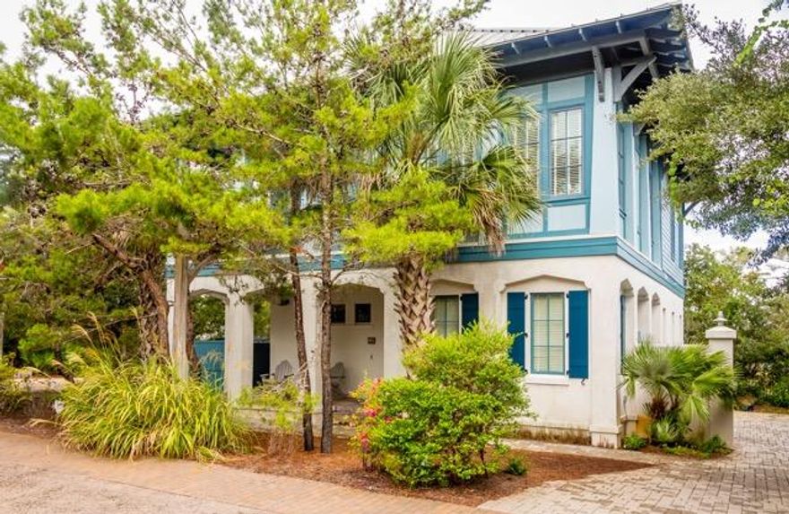 This wonderful home next to Rosemary Beach in the small gated community (12 lots) of Pinecrest is a hidden treasure. All the Rosemary Beach community activities are a very close walk away. The beautiful 6 bedroom 6 bath home is gorgeous. The character warm and fun, the decor tasteful, and luxurious with many upgrades. Enter the first floor with 3 suites, a wet bar and game room. Heading up to the second floor on a gorgeous travertine staircase, you will enter a great room with vaulted ceiling, a generous dining area and large kitchen perfect for entertaining. The kitchen has Viking appliances and lots of room to move. Two suites share the floor of the main living area. The tile work in the bathrooms is impressive. A spiral staircase draws you upstairs to the final suite that includes