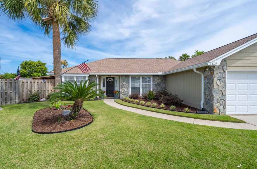 Impeccably Updated 3-Bedroom Gem with Expansive Backyard - Minutes from the Beach & Navy Base!Nestled on a generous .28-acre cul-de-sac lot, this beautifully updated 3-bedroom, 2-bathroom home offers comfort, functionality, and coastal charm just minutes from the white sands of Panama City Beach and the Navy Base.Step inside to discover an inviting, open-concept layout where the living room, dining area, and kitchen flow seamlessly together--perfect for both relaxing and entertaining. The kitchen is a true standout, featuring custom cabinetry, elegant marble countertops, and modern appliances, all centered around a cozy wood-burning fireplace that anchors the living space.Enjoy the privacy of a split floor plan, where the spacious master suite is tucked Enjoy the privacy of a split floor plan, where the spacious master suite is tucked away with its own walk-in closet and private en suite bathroom, while two additional bedrooms and a full bathroom comfortably accommodate guests or family members. Outside, the fully fenced-in backyard is your private oasiscomplete with a storage shed, irrigation system, and plenty of room for outdoor living. The two-car garage and extended driveway offer ample parking, including space for an RV or boat. Recent updates include: " Roof (2018) " Water Heater (2022) " Furnace (2023) ...and much morethis home has been meticulously maintained inside and out. Whether you're seeking a primary residence, a beach getaway, or a smart investment, this home is must-see. Schedule your showing today and fall in love with everything it has to offer!