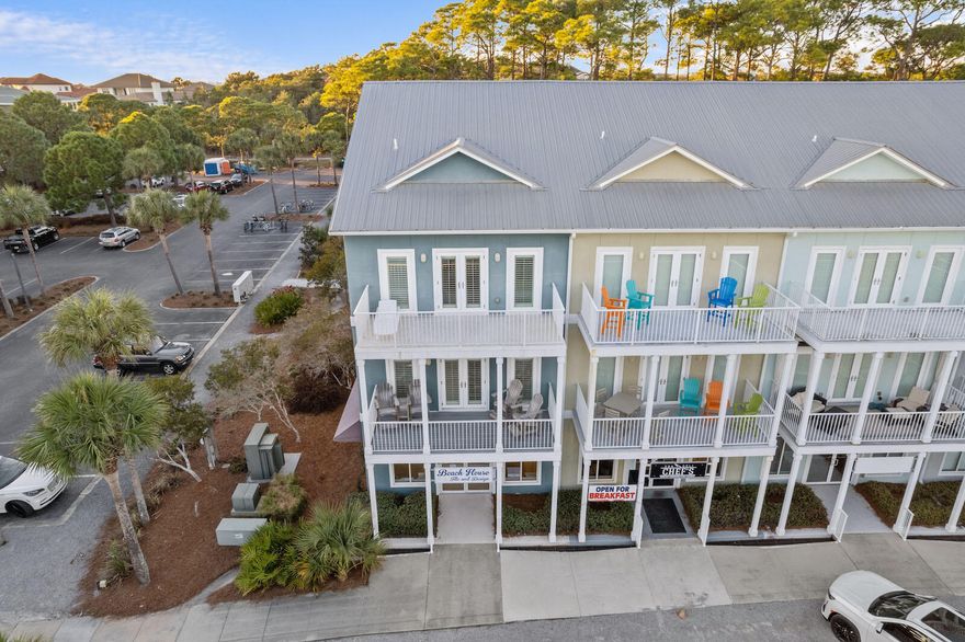Much sought after live-work townhome within the Gulf Place development! This commercial space overlooks the town green center and is conveniently located to other retail and commercial businesses within Gulf Place. This sale includes the 4 bedroom and 3 bath residential unit above. Units can be rented or leased separately. Investors dream with commercial and short term rental income! Exterior was painted and re waterproofed in March 2023