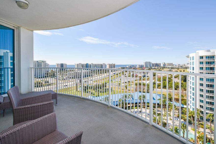 This two-bedroom condo offers an open concept living and dining area, as well as an inviting balcony with pool and gulf views from the 9th floor level. The lagoon pool and water amenities are the resort's crowning features. Onsite amenities include multiple pools with waterfall features, a hot tub, playground, fitness center, and tennis and basketball courts. The Palms of Destin Resort and Conference Center is a premier resort, centrally located, with easy access to attractions, area restaurants, shopping, and water-sports. Shuttle service to the June White Decker Public Beach access in-season. All utilities are included in HOA dues  water, sewer, electric, cable, WiFi, phone, trash! Excellent opportunity for a vacation rental, second or primary home. Owner pets are welcome.