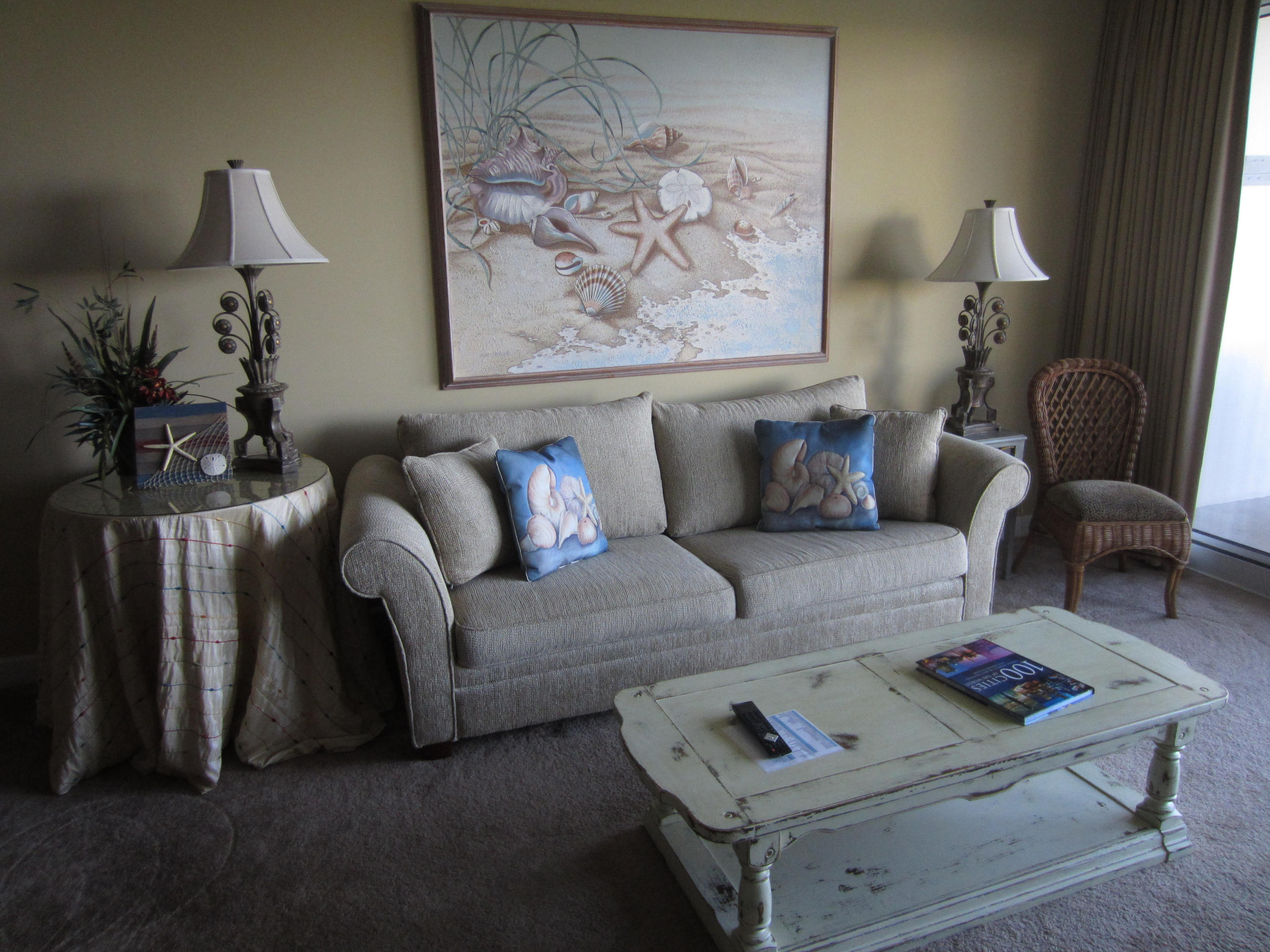 Beautifully decorated popular Key West floor plan in a great location in the bldg. Large living area and large master bedroom both open up to spacious balcony. Great for entertaining or just relaxing. 2nd & 3rd bedroom both have queen sized beds to accommodate all. Sterling Shores amenities include 4300 sq.ft. lagoon style pool, 2nd private gulf front pool and commercial grill area,42 seat surround sound movie theater, BBQ grills & picnic area, hi-speed internet access, exercise room, 9 acres of lush tropical landscaping, on site rental in lobby and activities director. Sterling Shores is a gated community with full time security.