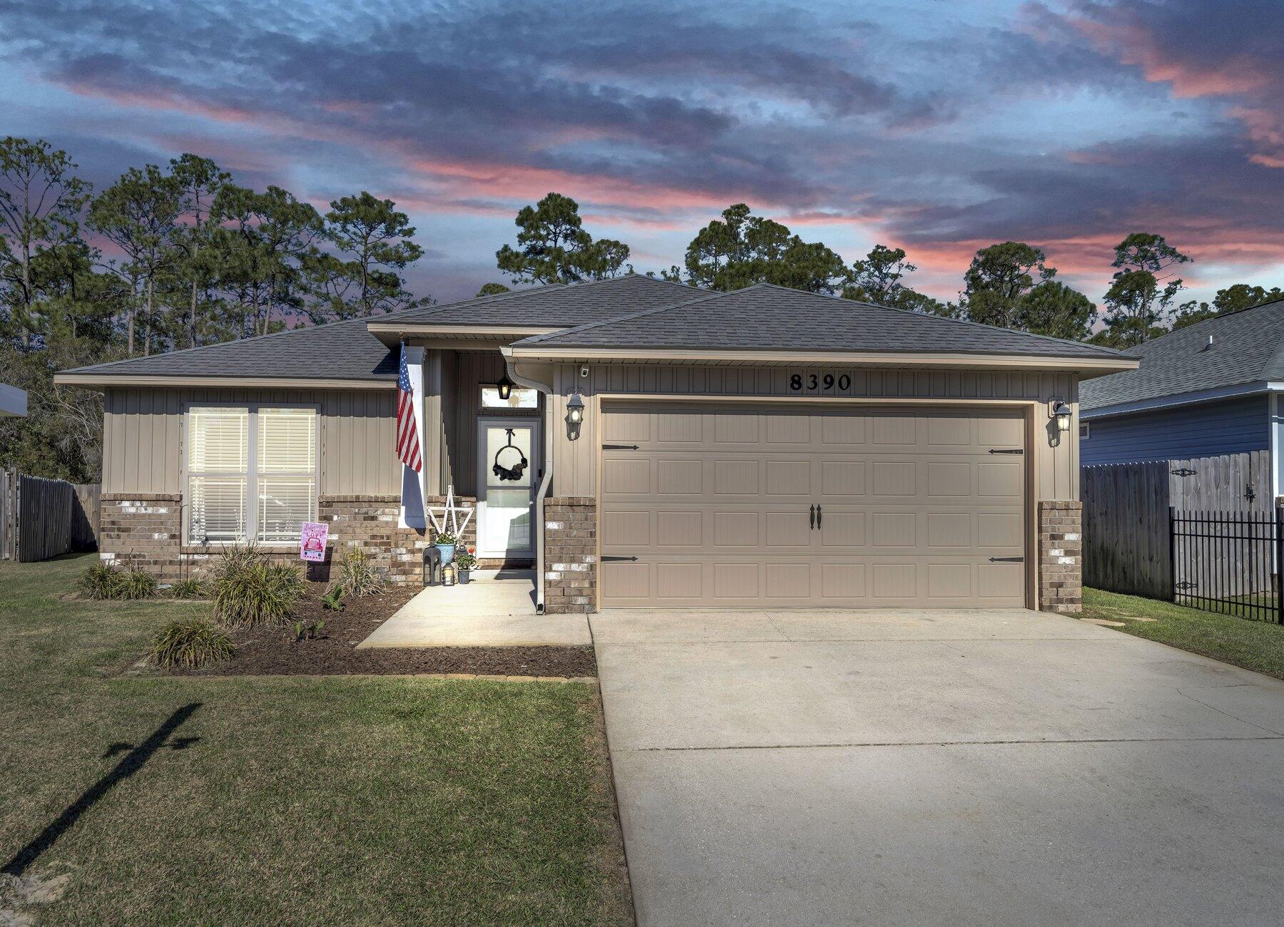 MULTIPLE OFFERS. Highest and best by 3PM 2/20/23. Welcome to the Duncan Ridge subdivision in the heart of Navarre! Smell the ocean breeze as you sit to enjoy a beautiful Navarre sunset in the backyard under a pergola! This home was built in 2014, it has only had one owner since, and it is conveniently located 2 miles from the beach! The property has been beautifully maintained and has undergone many upgrades. As you enter the home you will be greeted by an open concept living area with LVP flooring throughout except for the bedrooms. White kitchen cabinets, sliding barn door in the master bedroom, shiplap accent wall in the foyer, renovated bathrooms, and a professionally installed sprinkler system are amongst the many significant improvements done to the home.