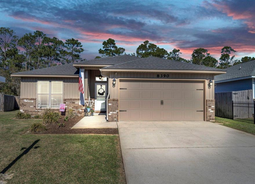 MULTIPLE OFFERS. Highest and best by 3PM 2/20/23. Welcome to the Duncan Ridge subdivision in the heart of Navarre! Smell the ocean breeze as you sit to enjoy a beautiful Navarre sunset in the backyard under a pergola! This home was built in 2014, it has only had one owner since, and it is conveniently located 2 miles from the beach! The property has been beautifully maintained and has undergone many upgrades. As you enter the home you will be greeted by an open concept living area with LVP flooring throughout except for the bedrooms. White kitchen cabinets, sliding barn door in the master bedroom, shiplap accent wall in the foyer, renovated bathrooms, and a professionally installed sprinkler system are amongst the many significant improvements done to the home.
