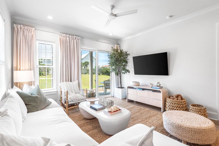Enjoy listening to the sound of crashing waves from the Gulf while you relax on the terrace of this new three-bedroom two bath Azure of 30A unit.  Experience the laid-back quiet environment afforded you in this exclusive 19-unit complex.  Just steps away from two beach accesses you can take a leisurely walk to the beach to enjoy evening sunsets.  Azure of 30A features a resort style heated pool and a separate spa for you and your guest's year-round enjoyment.  Developed by premier builder, Cole construction, units include features such as Mohawk flooring, 10-foot ceilings throughout, 8-foot solid shaker panel doors, smooth finished interior walls and shaker style cabinets with quartz countertops.  Three full bedroom units, third BD set up with custom built in bunk beds.