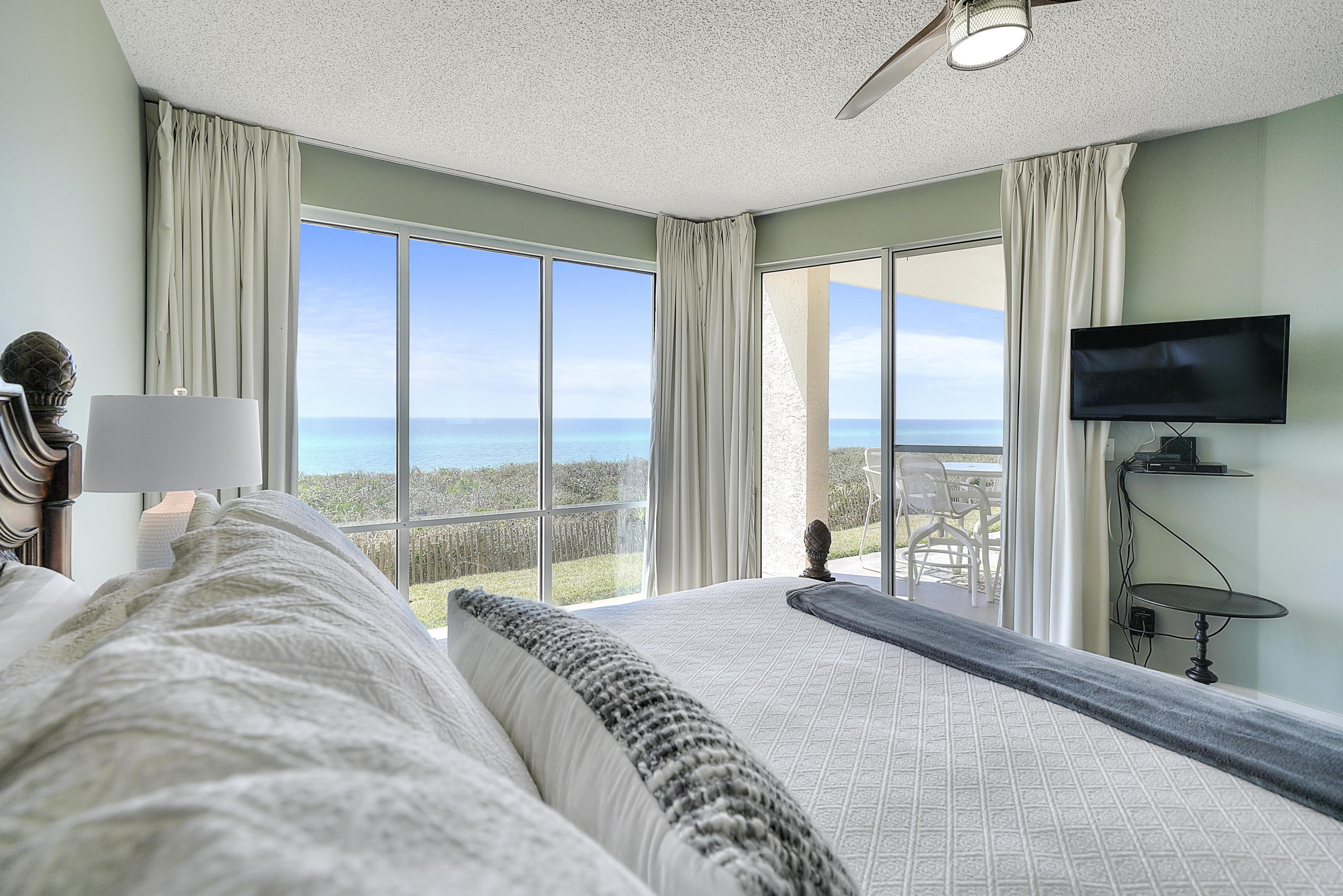Strong gulf front investment in High Pointe Resort. This two bedroom fully renovated condo has been a proven rental machine, with over $88K in rental income last year alone. High Pointe is a gated community located between Rosemary and Alys Beach. Enjoy Gulf views from master bedroom, kitchen, and living room. High Pointe is known for their amazing lagoon style pool with spa, children's pool, tennis courts, shuffleboard, children's playground. The famous Crabby Steve's Bar and Gulfside Restaurant offers an easy and convenient place to grab a cold cocktail and lunch or dinner at sunset.