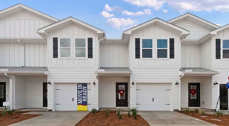 Living at Harbor Place Townhomes, you'll have easy access to nearby restaurants, shops, and plenty of entertainment options to include golf courses, water parks, the popular Crab Island, along with miles of white sandy beaches. Conveniently located 14 miles to both Eglin AFB and Hurlburt Field. This townhome features 3 bedrooms, 2.5 bathrooms and a 1 car garage. All bedrooms are located on the second floor, leaving plenty of space on the main level for entertaining and relaxing. Beautiful interior features in this unit include bright white cabinetry in Ivory, quartz countertops, center island with farm style sink, stainless kitchen appliances which include a stove, microwave and dishwasher. Pictures, photographs, floor plans, elevations, features, colors and sizes are approximate for illustration purposes only and will vary from the homes as built. Home and community information including pricing, included features, terms, availability and amenities are subject to change and prior sale at any time without notice or obligation.