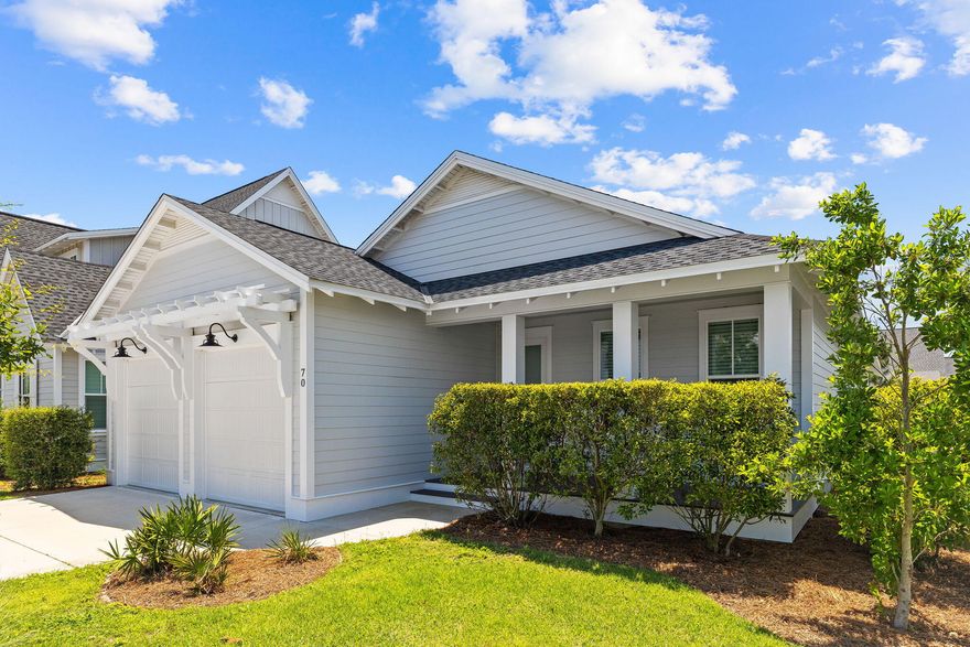 Ready to find your next coastal dream home? Look no further than this stunning, move-in ready coastal gem in the heart of Watersound Origins.This luxe single story home features three spacious bedrooms, three modern bathrooms, and a versatile flex space as an office/study or fourth bedroom. With soaring ceilings, shiplap accents throughout and easy open-concept flow, this home offers the ideal layout perfect for growing families, empty nesters or busy professionals.The kitchen is a chef's delight with stainless steel appliances, sleek quartz countertops and walk-in pantry. A  separate serving bar with glass cabinetry is perfect for entertaining. Screened in porch with fenced in back yard and a 30 foot buffer behind ensure privacy. Don't miss this ideal home that's priced to sell.