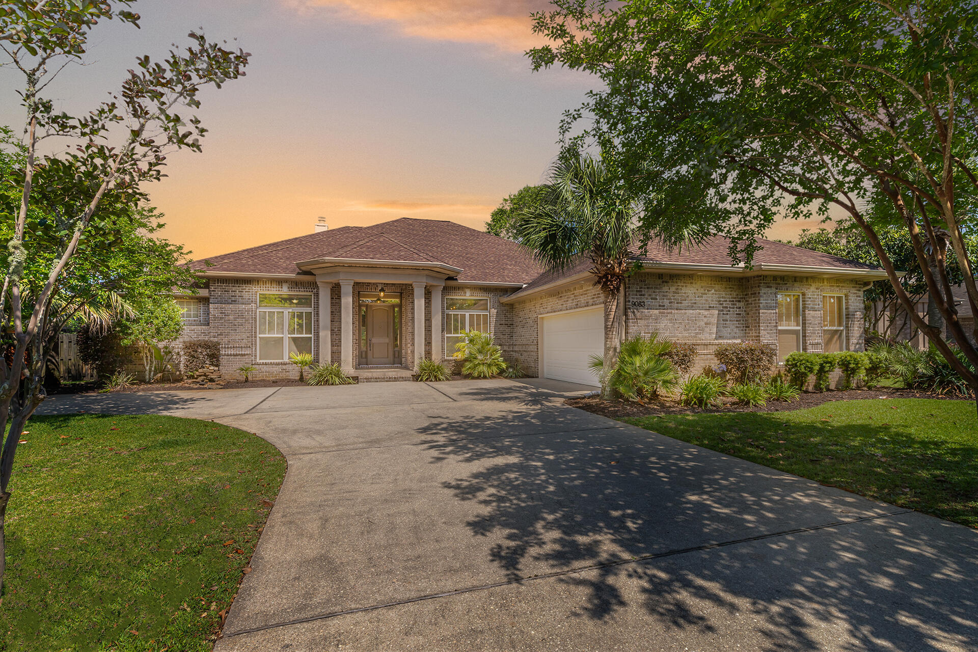 Beautiful custom-built pool home with 4 Bedrooms, an Office and 3 Baths located in the prestigious Heritage Park subdivision. This is a waterfront, gated community on the Santa Rosa Sound. You will walk in through the custom front door and notice the tile throughout, carpets in  the bedrooms, crown molding and recessed lighting in many rooms. Double french doors lead you to your office/playroom/game room. Formal dining room is across the way with a custom trey ceiling and a genuine crystal chandelier. Down the hall is the spacious gourmet kitchen with a double tray ceiling and boasts custom cabinets, an island/breakfast bar with additional cabinets, stainless appliances, built in wall oven and microwave, a cook top, wine fridge and a built in wine rack. The open concept allows for the
