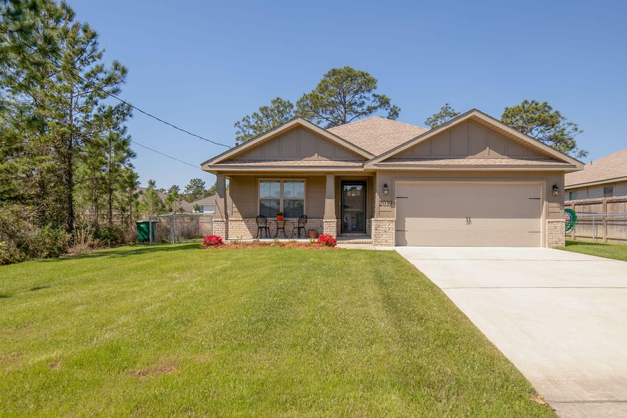 Ride bike to Navarre Beach. Walk to restaurants and playground. Built in 2016, this modern home is better than new. Tall ceilings, Wood like Tile floors in wet and main areas. Granite in the kitchen with extensive kitchen bar. Large walk in Pantry with selving. Nice spacious Master Bedroom and Bath. Huge Utility Room. Fenced Backyard with Screened in Patio is perfect for kids, pets. and a pool. This home is complete with Lawn Pump and Sprinkler System. Home comes with Warranty. If you've been looking for a quiet neighborhood close to everthing in Navarre, this is it!More Photo's on the way.
