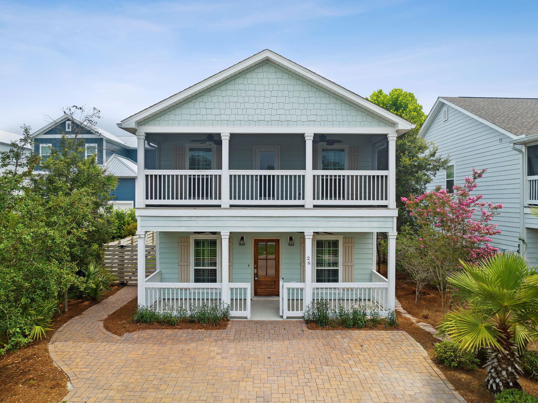 Live like you're on vacation! This 3/2.5 home is nestled on an end lot in a beautiful poolside community!Walking distance to 30Avenue and Rosemary Beach.Granite Countertops throughout, stainless appliances including gas stove, Rinnai tankless water system, plantation shutters, gorgeous fixtures, 9' Ceilings, and hardwood floors-no carpet. Oversized closets in the common areas. Screened in patio off the master suite. Outdoor utility closet for plenty of storage. LG washer and dryer included.