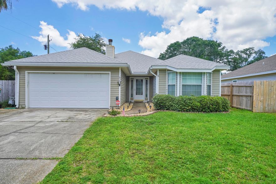 Nestled in the heart of Fort Walton Beach this split bedroom floor plan home has what you are looking for.  This 3 bed 2 bath home is conveniently located in close proximity to shops, schools, beaches, and bases. As you enter the home you will notice the large living room with a cathedral ceiling, gas log fireplace, and built in shelving. To the right of the living room is your guest area, with two large rooms and a loo for your guests. As you cross the living room you will find the kitchen and dining room area that has an exit to the covered patio and fenced in yard. Back inside, across from the dining room is the master bed and bath and an added bonus room perfect for an office space. Roof was replaced in 2017 and there is a 15 kW 60 Hz GUARDIAN PLUS AIR-COOLED HOME GENERATOR by Generac.