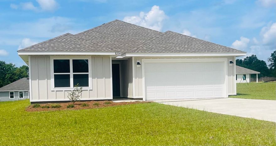 New subdivision in quite Laurel Hill. Taylor floorplan.  Open concept living room and kitchen area.  Kitchen has a pantry with granite countertops. Master suite has his and hers walk-in closets and bathroom.  Laundry room. Vinyl plank floors throughout. Seller financing! Photos of similar home, cabinets and countertops vary.