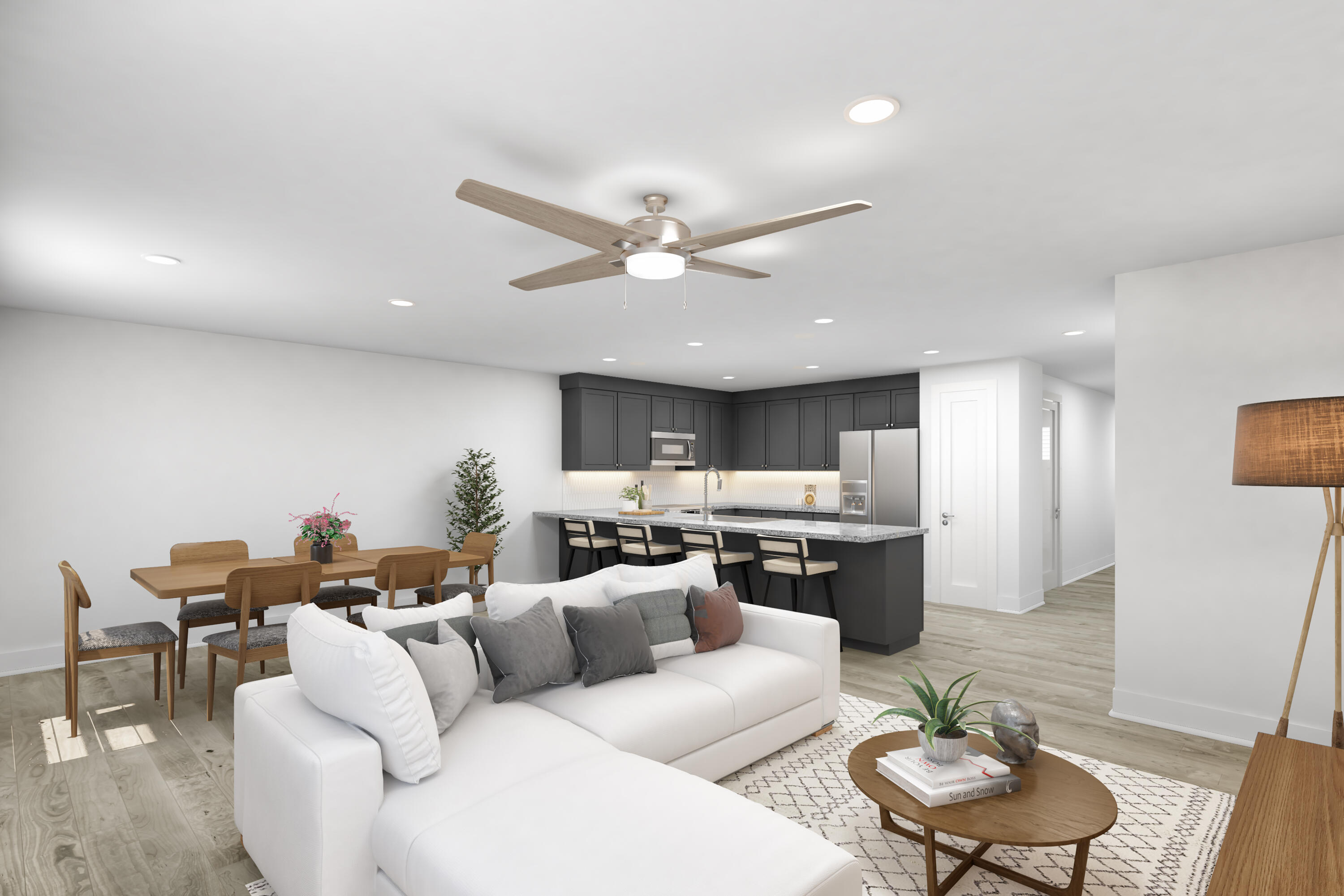 FINAL UNIT remaining in community. New Construction & Ready to Move In! Builder is giving $10,000 ANYWAY MONEY which makes this a $0 move in if used towards closing costs! Use this money towards an Interest Rate Buy Down, closing costs, and/or washer & dryer! Luxury Vinyl Plank in living areas & baths. Carpet on stairs & in bedrooms. As you enter, stairs lead to 4 bedrooms, full guest bath, on-suite bath for primary & upstairs convenient laundry room. Downstairs hallway leads to 1/2 bath, kitchen w/ breakfast peninsula & Upgraded Stainless Appliances such as side by side refrigerator, Self-Cleaning Convection Stove w/ Air Fry, built-in microwave/range hood & dishwasher. Kitchen opens to the living & dining room. Back door leads to privately fenced backyard with a gate on either side