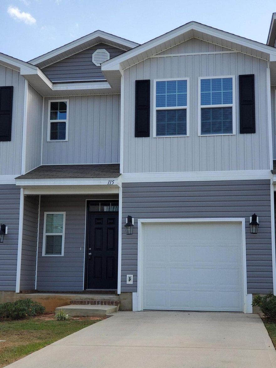 3 bedroom townhouse nestled in the heart of Crestview. Just minutes from Duke Field, Eglin AFB, hospital, schools, shopping and eateries. High ceilings, recessed lighting, wood look vinyl flooring, and stainless appliances. Back deck for entertaining, one car attached garage!  Lawn care included in HOA. Buyer to verify information deemed important such as school zones and room measurements. For sale or rent whichever comes first.