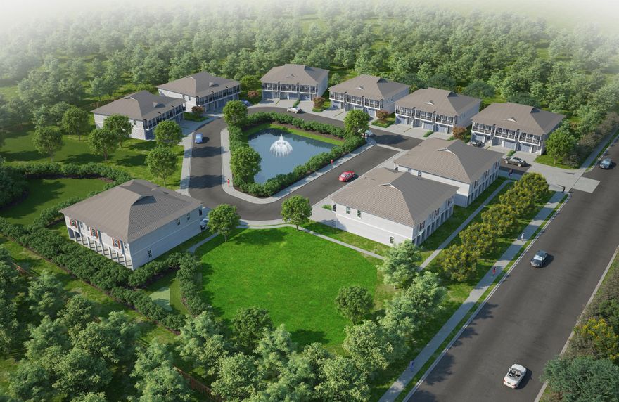 This property is planned for 27 units with Development order. The development calls for construction of 9 triplex townhome buildings..