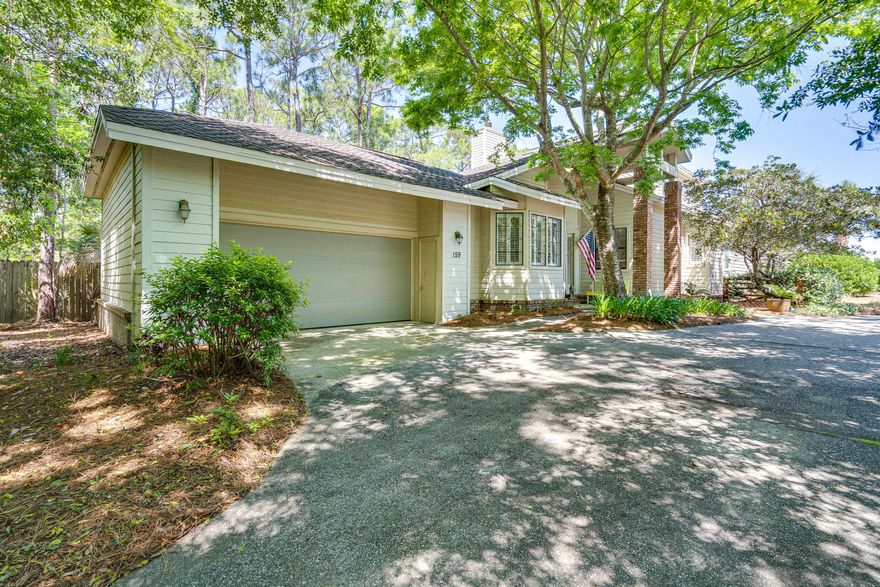 This spacious home is located on a quiet, private cul de sac within Sandestin Golf and Beach Resort. The first floor offers an open plan kitchen, living and dining area with fireplace, built in cabinetry, wood flooring, a wet bar, recessed lighting, and vaulted ceiling in living area. The kitchen is upgraded with granite counters, new appliances, and pendant lighting. You will enjoy a sunroom leading to a large deck featuring a hot tub. The first floor master bedroom suite features plantation shutters and built in cabinetry. The en suite master bath has a double vanity, walk-in shower and garden tub. A guest bedroom, full bath and a powder room complete the first floor. On the second floor there are two further guest bedrooms a full bath and a bonus room.