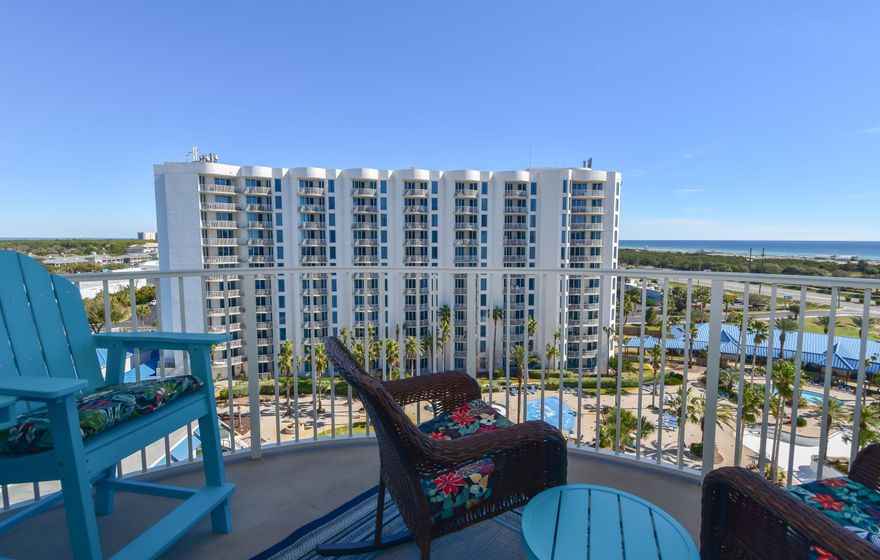 Motivated seller. Please bring offer This west end interior unit offers one of the most phenomenal views in the building overlooking the Resorts courtyard of pools, Henderson Beach Park and the Gulf of Mexico. Be sure to check out the photos and virtual tour. Many renovations have been made to this condo including new LVP throughout, new counter tops and backsplash in kitchen and bathrooms, painted cabinets, brand new top of the line furniture from Tuskers, brand new top of the line appliances, new patio furniture to name a few.