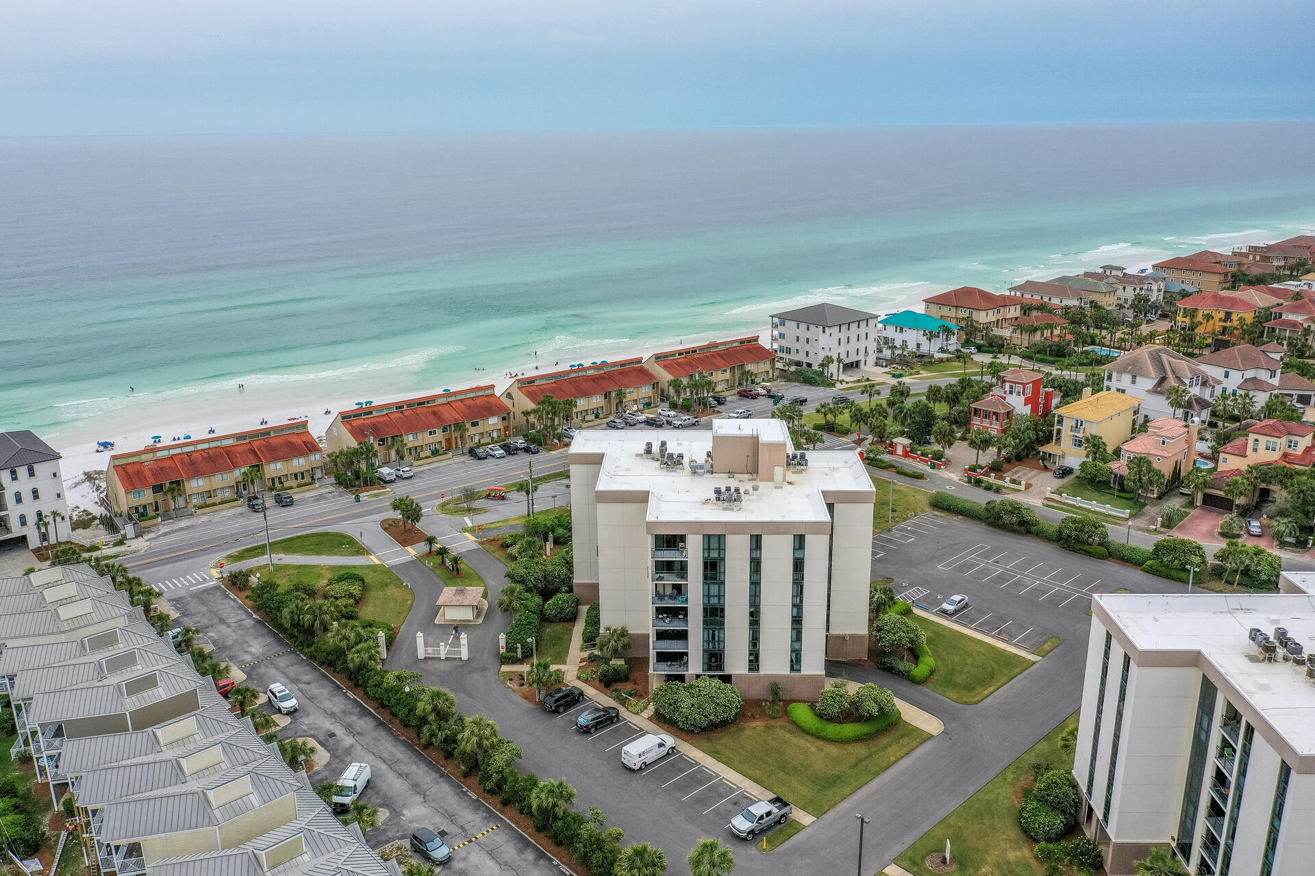Welcome to your new Beach Vacation Destination! VA LOAN Approved. Amazing Short Term Income $$$ Projections. Enjoy stunning gulf views from your oversized and private balcony. This rare to find and completely updated beach condo is one your friends, family and vacationing guests will love for a lifetime. Sold Fully Furnished - Turn Key Ready! The custom designed kitchen features gorgeous Corian countertops, white shaker cabinet & stainless appliances. You'll love the oversized walk in pantry w/ custom built sliding barn door. Walk across the street to your private beach gate access, wind down in the pool and hot tub or enjoy a game of tennis and volleyball. This unit has it all. Do not let another summer pass by without owning your own piece of Destin's beaches.