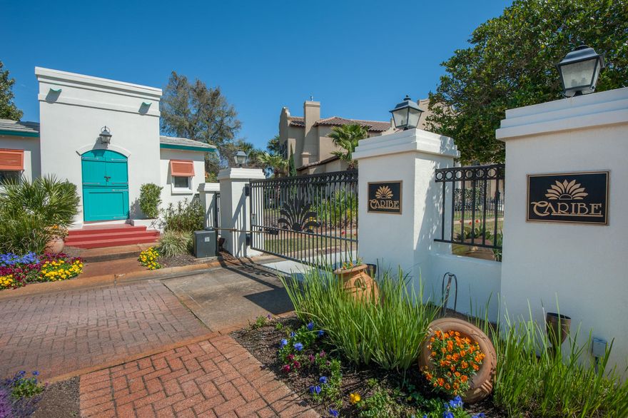 Nestled among the trees in a quiet cul-de-sac within the gates of Caribe is 79 Rue Martine. This property has been used only as a secondary vacation home for the current owners. Tile roof was replaced in 2018 and the walls repainted in 2019 on the first and second floors. The first floor features include an alternate master suite, kitchen with gas range,dining and family room with a gas fireplace and natural Travertine floors. The second floor has an additional over sized guest room, hallway bath with tub and walk in shower, along with a full master suite. The third floor loft has custom built beds and work station with deck access. Back yard is fenced with plenty of outdoor space under the covered porches. Amenities include Private Beach, 2 pools, tennis courts and 24/7 security