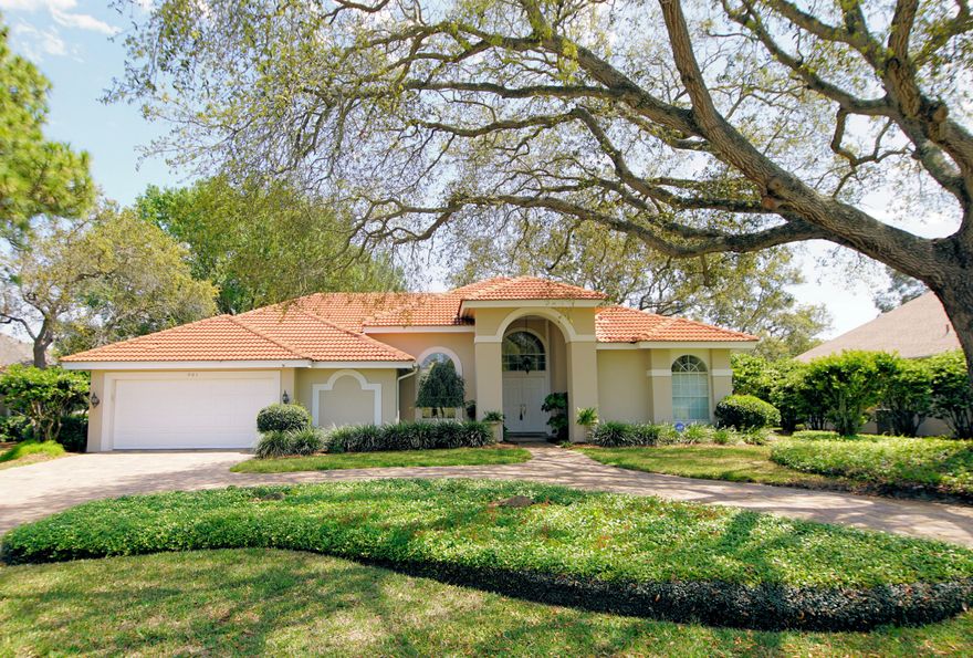 WOW! This immaculate home is waiting for you! What a wonderful feeling from the moment you drive up. You'll be greeted by a beautiful live oak and a brand new paver driveway. Step inside this lovely custom built home with high ceilings and thoughtful details everywhere. You will appreciate the beautiful views and indoor/outdoor living. From the living room, kitchen and master suite you can open the sliding doors and let the breeze in and enjoy the lanai that overlooks the 16th hole. The kitchen is a dream for any cook and the heart of the home here. Don't miss the quartz counters and built in china cabinet. The office also boasts custom built ins. There's plenty of space here for all your needs PLUS this home has NEVER had any pets or smoking! For more information click here...