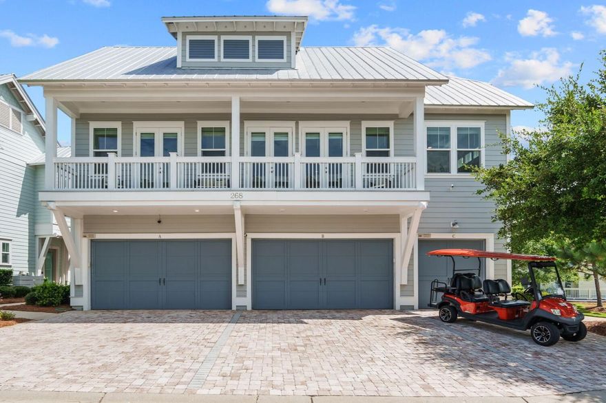 FULLY FURNISHED + TURNKEY READY -- SLEEPS 6--- INCLUDES 6-SEATER GOLF CART!PROVEN INCOME: $70K+ GROSS | PROJECTED UP TO $80K/YEAR!This luxury 2BR/2BA townhome in Prominence on 30A offers style, income potential, and prime location--just steps from The Big Chill! Backing up to the largest green space in the community, it features the sought-after Aruba floor plan with 10' ceilings, wide-plank hardwood floors, quartz countertops, Electrolux appliances, custom banquette, and spa-style primary suite. Enjoy smart home features, private balcony, garage, two pools, beach shuttle, and access to dining, shopping, and live music. Includes 6-seater golf cart! Perfect as an income-generating rental or your personal beach getaway. FULLY FURNISHED + TURNKEY READY  INCLUDES 6-SEATER GOLF CART!
PROVEN INCOME: OVER $70K GROSS | PROJECTED UP TO $80K/YEAR!

Welcome to your dream coastal retreat in the heart of Prominence on 30A, where location, design, and performance come together seamlessly. Perfectly situated between the coveted communities of Alys Beach and Watersound Beach, this stylish townhome not only offers a luxury beach lifestyle, but also delivers consistent rental incomemaking it the ideal blend of investment opportunity and personal escape. 

Tucked away in one of the most private lots in the community, this home backs up to Prominence's largest green space, providing serene views and a peaceful backdrop rarely found in this bustling 30A location. And just steps away? The vibrant energy of The Big Chill, a local hub for dining, shopping, live music, and family-friendly entertainment.

Inside, the popular Aruba floor plan offers over 1,200 square feet of thoughtfully designed living space, featuring 2 bedrooms, 2 full bathrooms, and a 1-car garage. A light-filled living area featuring 10-foot ceilings, 8-foot doors, and rich wide-plank engineered hardwood floors throughout. Beautiful shiplap accent walls and custom iron stair railings add character, while the airy layout and large windows create a sense of flow and openness. The living room is the heart of the home, where relaxation meets style. A shiplap feature wall frames the seating area, which includes a queen-size pull-out sofa for added sleeping space. Two sets of French doors that lead out to a full-length private balcony, perfect for sipping morning coffee, reading in the afternoon sun, or enjoying cool coastal evenings.
 The kitchen is built for both beauty and function. Outfitted with Electrolux stainless steel appliances, including a 5-burner gas cooktop, it also features quartz countertops, a tile backsplash, and a spacious oversized breakfast bar. The adjacent custom built-in banquette offers seating for six, cleverly designed with hidden storageideal for gatherings, casual meals, or game nights.

The primary suite is a luxurious retreat, featuring a king-sized bed, walk-in closet, and a spa-inspired en-suite bathroom complete with dual vanities, and a walk-in shower with a rain head fixture. This space is crafted for comfort and calm. The guest bedroom offers a cozy yet sophisticated experience, with a queen bed, a large closet, and direct access to a private balconyperfect for family or guests to enjoy their own peaceful corner of the home.

Additional highlights include a full-size laundry room, two private owner's closets for storing personal items, and a Smart Home system with keyless entry, Skybell video doorbell, and an integrated alarm systemgiving you peace of mind whether you're in residence or away. Step outside and discover the resort-style amenities that make Prominence so desirable. 

Enjoy two stunning community pools, private cabanas, outdoor grilling areas, and a seasonal beach shuttle that makes getting to the sand quick and easy. Multiple beach access points, including Deer Lake State Park and Gulf Lakes Beach, are just a short golf cart ride away.
And yesthe 6-seater golf cart is INCLUDED, making every beach run, dinner date, or sunset cruise even more enjoyable. Directly across the street, The Big Chill offers a unique blend of lifestyle and entertainment: casual and upscale dining, boutique shops, coffee, ice cream, craft cocktails, outdoor movie nights, and live musicall just steps from your front door. Whether you're looking for a high-performing rental, a weekend escape, or a low-maintenance beach home, this property offers the rare combination of style, location, and valueall in one of 30A's most sought-after communities.

Don't miss your opportunity to own this exceptional slice of paradise!