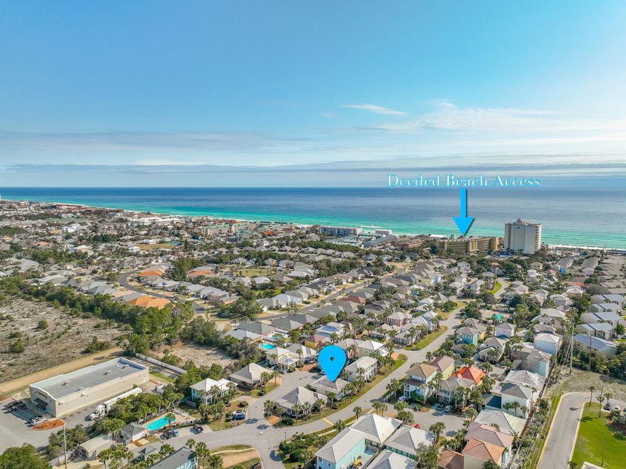 Beautifully UPDATED & Fully Furnished BEACH HOME in Gated Emerald Shores - 3 Bedroom, 2 Bath Home - 5 Min. WALK TO THE BEACH & Gulf Front Restaurants!  || Fantastic Vacation Rental, SLEEPS 8, 2nd Home or Primary Residence || PRIMARY BATH multi-jet shower+bench || FULLY EQUIPPED Kitchen has service for 8, large Washer and Dryer || EMERALD SHORES Offers DEEDED BEACH ACCESS (Seasonal Tram), a PRIVATE BEACH PAVILION w/ SNACK BAR, keyed Bathrooms, picnic tables, Shower Station and lounge chairs, two HEATED SWIMMING POOLS, tennis court (converting to Pickle Ball) || SHOP & DINE at Silver Sands Factory Outlet just 2 mi. east & Destin Commons just 2 mi. west || HOA DUES Incl.: Lawn care, irrigation, pest service, & basic cable PLUS owners get 1 BEACH SETUP || Buyer to verify all info.