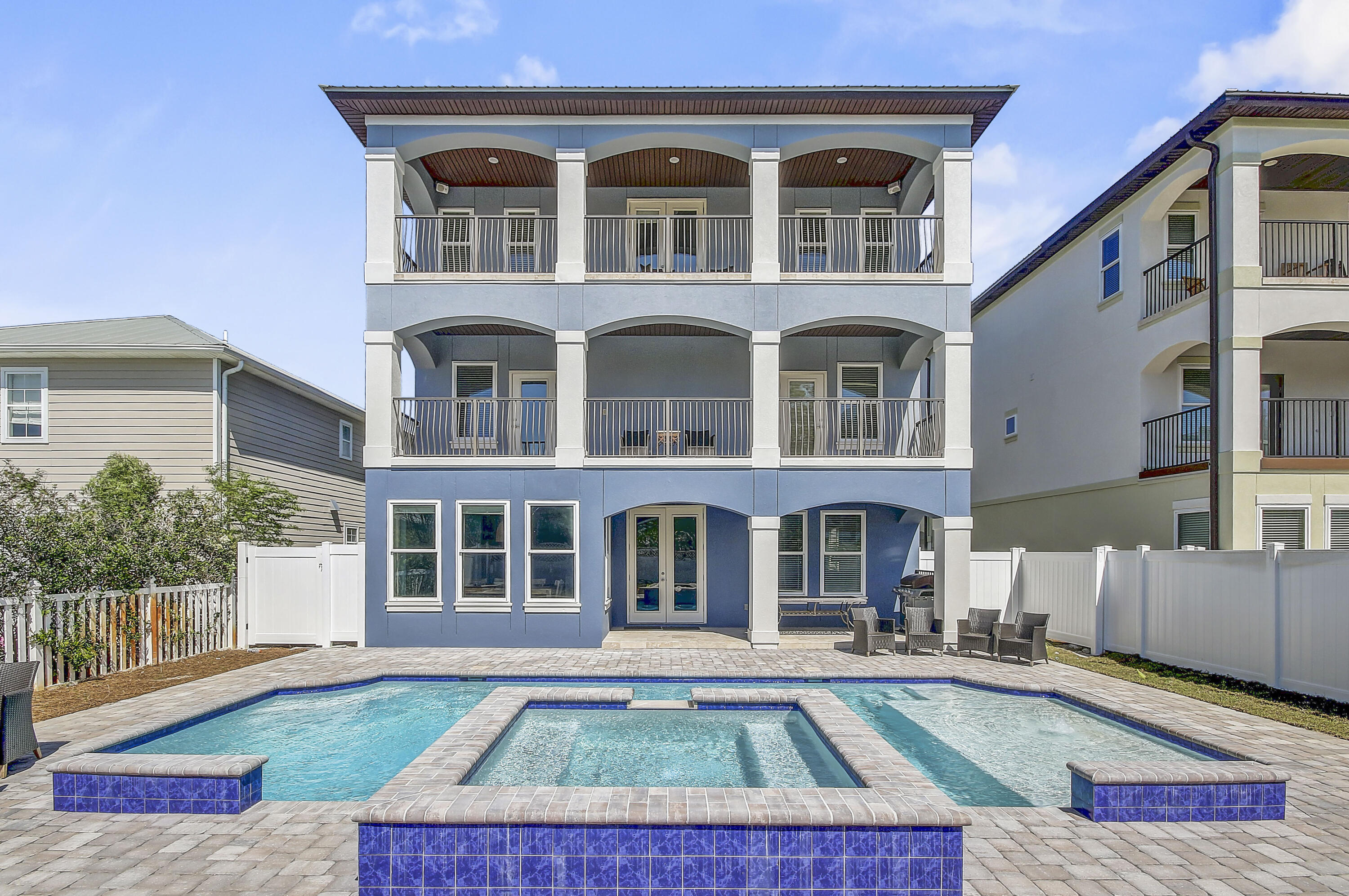 Attention Investors !!! Welcome to Seaclusion! Newly renovated 9 BR, 5 1/2 Bath rental machine, located in the popular beachside community of Crystal Beach. Destin, FL Guests can kick back and enjoy the brand-new heated pool and spa or gather with friends and family in this 4,100 SF, open concept beach home. The first-floor area has abundant seating in the large kitchen/living area. Professionally designed! New flooring throughout. Trim and crown molding encompass every room in the house. Complete exterior and Interior paint. 2023The sitting area on 2nd floor make it great place for different age groups to gather!All bedrooms are nice in size. The Primary Suite is huge! Large en-suite with private washer and dryer in the master closet.Located with-in 1/2 block to the beach.