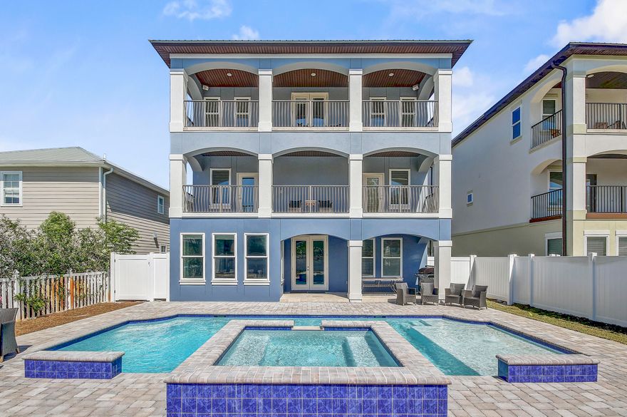 Attention Investors !!! Welcome to Seaclusion! Newly renovated 9 BR, 5 1/2 Bath rental machine, located in the popular beachside community of Crystal Beach. Destin, FL Guests can kick back and enjoy the brand-new heated pool and spa or gather with friends and family in this 4,100 SF, open concept beach home. The first-floor area has abundant seating in the large kitchen/living area. Professionally designed! New flooring throughout. Trim and crown molding encompass every room in the house. Complete exterior and Interior paint. 2023The sitting area on 2nd floor make it great place for different age groups to gather!All bedrooms are nice in size. The Primary Suite is huge! Large en-suite with private washer and dryer in the master closet.Located with-in 1/2 block to the beach.