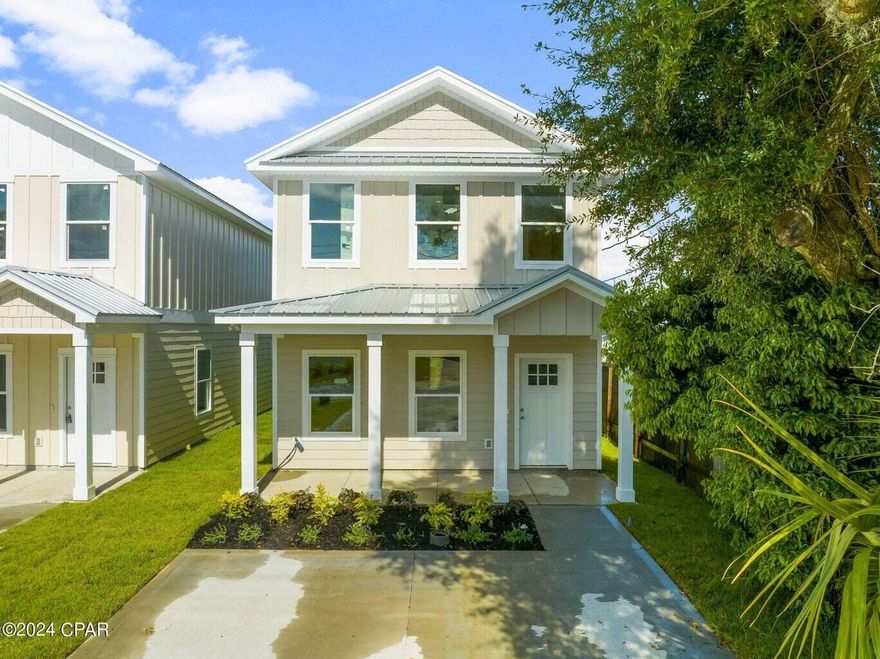 Experience the ultimate coastal lifestyle at Chestnut Ridge! Strategically positioned in the heart of historic St. Andrews, this new build offers the perfect blend of luxury and convenience. Enjoy the proximity to local attractions such as shopping, bars, farmers market, and dining, while still being just a 10-minute drive from the beach. St. Andrews marina offers a boat launch making it a quick and short boat ride to the pass and shell island! This stunning home features an open layout, premium finishes such as custom cabinetry,  upgraded stainless steel appliances, wood looking tile, storage closets, and a separate laundry, and hardie board and batton siding. The three bedrooms are located upstairs where you will enjoy the views of the historic area! Fun fact- you can watch local parades that take place on Beck Ave from your backyard!
Make this your primary residence or take advantage of the flexible zoning laws and make this your next investment property to Short Term Rent! Don't miss out on this incredible opportunity to own in a highly sought after community. You can't beat the location!