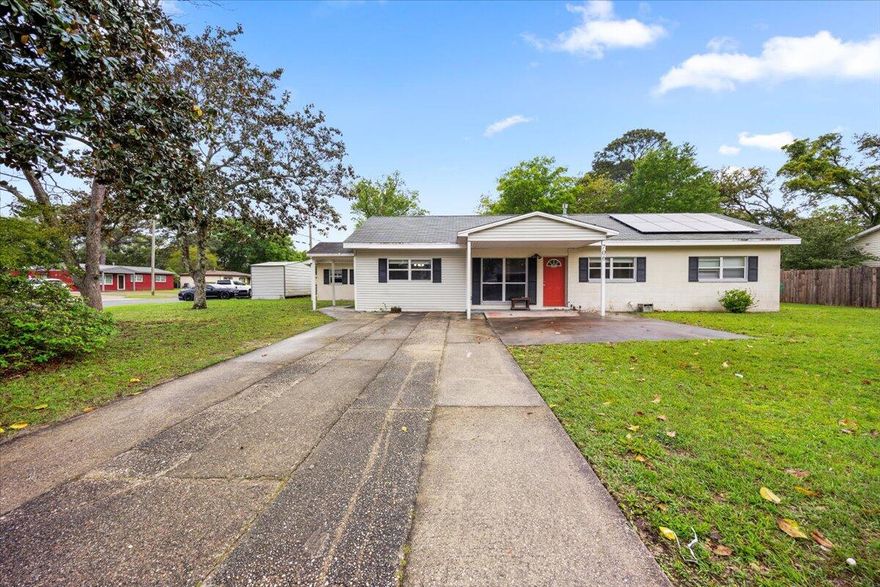 Must-see corner lot in the heart of Fort Walton Beach!Welcome to this spacious 5-bedroom, 2-bath home nestled on a generous 0.25-acre lot at the corner of Mary Avenue and Woodrow Street. This property has so much potential, home offers a flexible layout perfect for families, multi-generational living, or investment opportunities. Inside, you'll find two separate living areas, a formal dining room, a Florida room, and an oversized bedroom ideal for an office, guest suite, or private retreat. Recent updates include a, Roof Solar Panels, new water heater (2024), partial roof replacement (2023).Concrete driveway expanded with a front patio--great for entertaining. A second parking pad by the in-law quarters offers parking for up to 5 vehicles, including RV space. While the HVAC system (1993) is still running strong, much of the home retains its original charmproviding a fantastic opportunity for buyers to customize and modernize to their liking.

Conveniently located walking distance to Pryor Middle School and Choctawhatchee High School, this home combines space, location, and value. Plus, you're only 10 minutes from the sugar-white sands of Okaloosa Island and all the Emerald Coast has to offer.
Don't miss out come see the potential and make this home your own!
