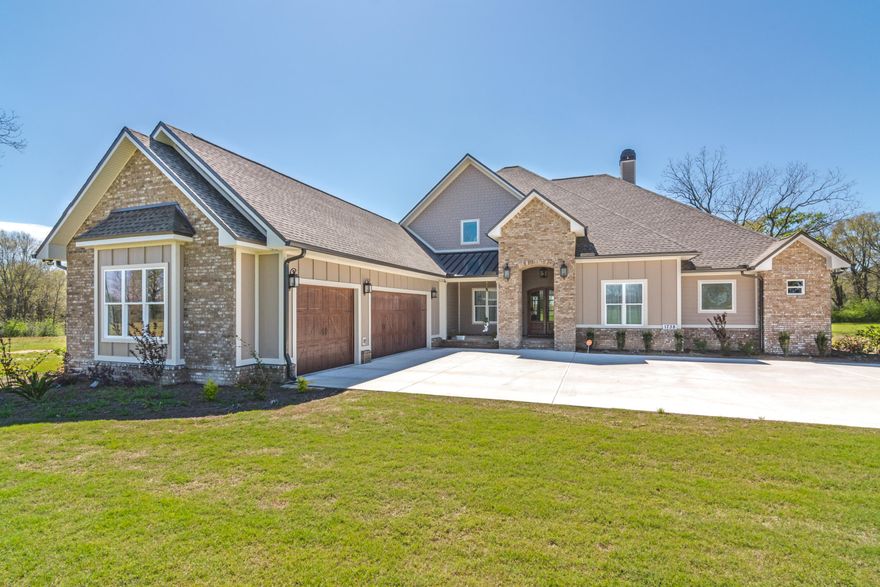 AMAZING farm home in the Pecan Orchard! All the upgrades and then some ! Bring the horses! Set on 12.5 Acres in the country with 4 bedrooms and 3 1/2 baths, split floor plan, family room, great room, veranda, and bonus room encompassing 4,173 SF!! Energy Efficient ,spray foam ceiling and walls, Pella Windows and Doors. Beautifully decorated in the farmhouse style with brick and hardi board exterior, gorgeous custom wood front door, wood plank ceilings in the great room and back porch, farm house door to office, and hardwood floors. Smart home security installed. This house features a commercial grade kitchen for the chef in your family with stainless steel appliances including an oversized built in refrigerator, gas stove with built in griddle, and commercial range hood!