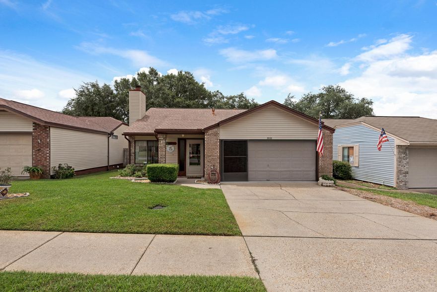 The care is evident at this refreshing Cedar Ridge home, sure to delight. Cathedralled living room with fireplace and stunning wood laminate floors. View to cheery kitchen with enormous pass-through, added counter and cabinets. Soak up the outside from the spacious windowed, tiled 16 x 10 Florida room. Fully fenced, private back yard. Garage with screens, basin. Roof new in 2011. This fabulous home is centrally located for travels to beach, Eglin Air Force base.