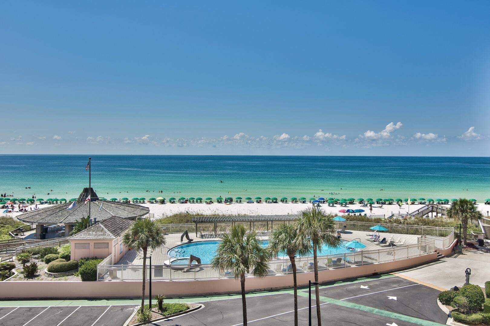 Jetty East is a Gulf Front Gated 6-story midrise with under building parking located on the beautiful sugar sand beach in Destin, Fl. The location is unique as it is located on Holiday Isle (Gulf Shore Drive) which ends at Destin Harbor. It's great for biking or walking. The jetties of the east pass make a great spot to snorkel or fish from the jetties. Jetty East is one of the few condos to offer Covered parking. The required Milestone Study and Structural Reserve Study were completed mid-summer. There was an assessment August 1, 2024, for replacing the sky lights and the work has been completed. Unit 419B is a 2-bedroom, 2-bath condo on the 4th floor with Gulf views and a strong rental history. 2023 Gross income $67,602, 2024 Gross Income $62124 and 2025 Gross Income $49,929. 419B features tiled flooring throughout the unit. Stainless Steel Appliances, Gulf Views from the kitchen, living room and master bedroom. The angled master bedroom doorway expands access to the living area. The unit features EFCO (category4) sliding glass doors and windows paid for by the seller. Approximately $,000 value. Begin and end each day enjoying spectacular morning views. Enjoy evening sunsets and seasonal fireworks from the beach. Great location for shopping, grocery stores (New Publix) and restaurants. Jetty East Amenities: 900 feet of beach, 2400 sq. ft. pool with sun deck, hot tub, beach side pavilion with charcoal grills, tennis courts, pickleball, fitness room, kids' activities, music entertainment, shuffleboard, covered parking, 24-hour security. Lovely owners room with recently remodeled full kitchen for meetings or parties. Financing Note: Short Term Condos are considered Non-warrantable/ Condotel. No conventional (government backed Fannie or Freddie) financing.