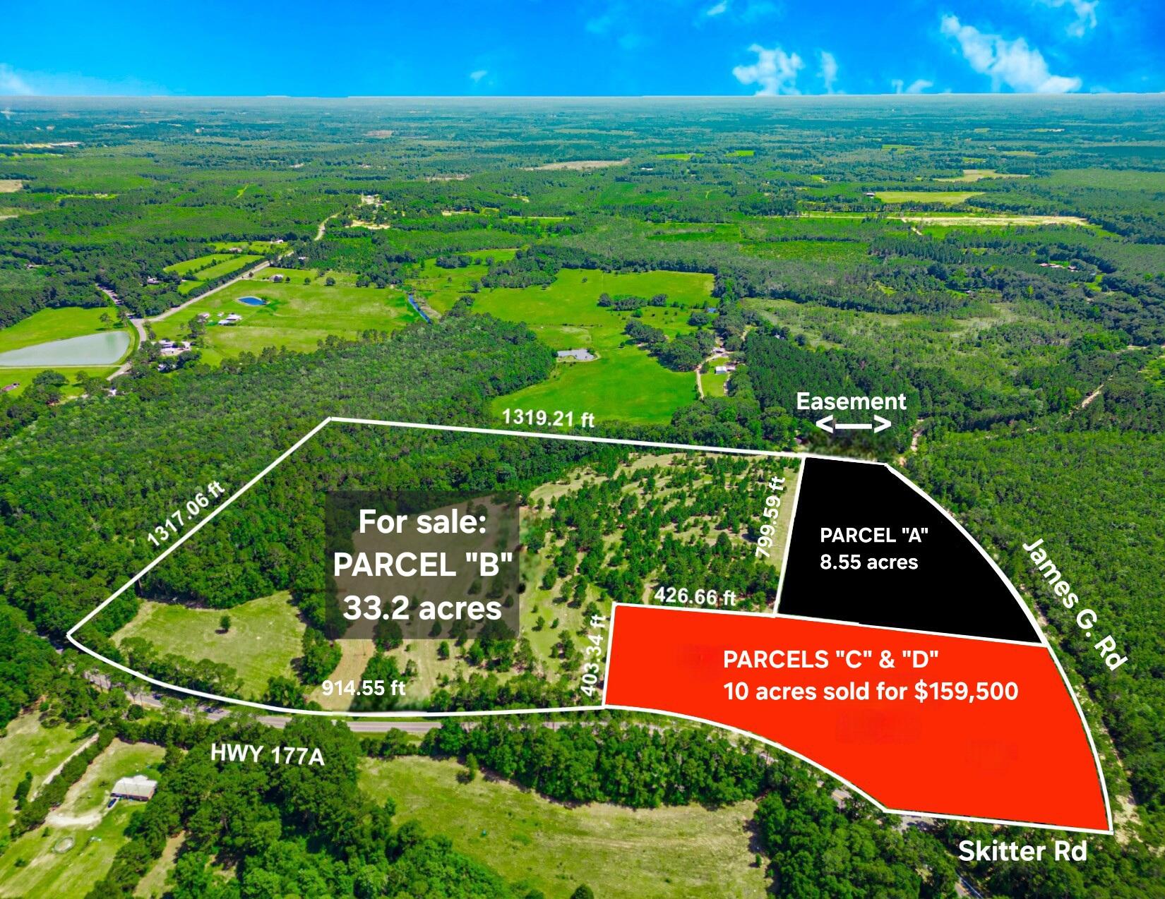 There is ordinary land and there is estate land. This is estate land. 33.2 acres of wooded sanctuary framed by live oaks, offering the feel of a private retreat with beauty and privacy. With frontage on County Road 177A and a southern easement, the property is both accessible and secluded. Only an hour from the beaches of Panama City Beach, 50 minutes to Northwest Florida Beaches International Airport, and 15 minutes to Tri-County Airport for private aircraft, it feels like a getaway yet remains connected to the coast and the world. Protective covenants and restrictions preserve the integrity of this enclave. The seller may also consider including Parcel A (8.55 acres) with Parcel B; it will not be sold separately and would be offered at a premium. Beyond the entrance is a landscape that feels untouched, with a canopy of live oaks and natural clearings that invite the vision of a homesite, barn, or guest lodge. This property offers the chance to create a true estate, whether a vineyard style homestead, an equestrian retreat, or a residence designed to be passed down for generations. Light filters through hardwoods and wildlife moves freely, adding to the sense of sanctuary. Covenants and restrictions serve as a promise that neighboring parcels will reflect the same care, protecting both beauty and value. Minutes from Bonifay and I-10, yet private enough to feel like a world apart, this is estate land at its rarest. For buyers who want the complete vision of this enclave, Parcel A (8.55 acres) may also be included with the 33.2 acres, offered at a premium to reflect its unique value.