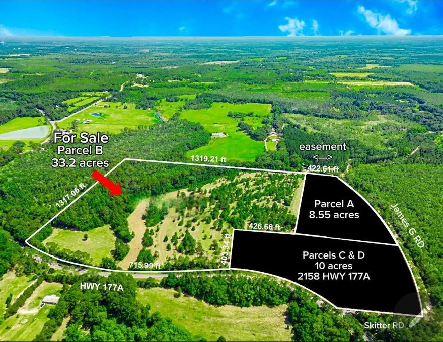 *Property is offered as a whole or owner will consider subdividing. Located 4 miles west of Bonifay town center*  There is ordinary land and there is estate land. This is estate land. 33.2 acres of wooded sanctuary framed by live oaks, offering the feel of a private retreat with beauty and privacy. With frontage on County Road 177A and a southern easement, the property is both accessible and secluded. Only an hour from the beaches of Panama City Beach, 50 minutes to Northwest Florida Beaches International Airport, and 15 minutes to Tri-County Airport for private aircraft, it feels like a getaway yet remains connected to the coast and the world. Protective covenants and restrictions preserve the integrity of this enclave. Beyond the entrance is a landscape that feels untouched, with a canopy of live oaks and natural clearings that invite the vision of a homesite, barn, or guest lodge. This property offers the chance to create a true estate, whether a vineyard style homestead, an equestrian retreat, or a residence designed to be passed down for generations. Light filters through hardwoods and wildlife moves freely, adding to the sense of sanctuary. Covenants and restrictions serve as a promise that neighboring parcels will reflect the same care, protecting both beauty and value. Minutes from Bonifay and I-10, yet private enough to feel like a world apart, this is estate land at its rarest. 
Bonifay, the county seat of Holmes County, blends small-town charm with quick access to Panama City Beach. Enjoy local favorites like Castaway Seafood, M&W Smokehouse, and Holiday Restaurant, or explore history at the 1920s Waits Mansion and 1886 Keith Cabin. The town hosts the Northwest Florida Championship Rodeo each October, and nearby attractions include Vortex Spring, Ponce de Leon Springs State Park, and Falling Waters State Park, home to Florida's tallest waterfall. With friendly neighbors, a relaxed pace, and a central location near Gulf beaches and larger cities, Bonifay offers a welcoming lifestyle with plenty to do.