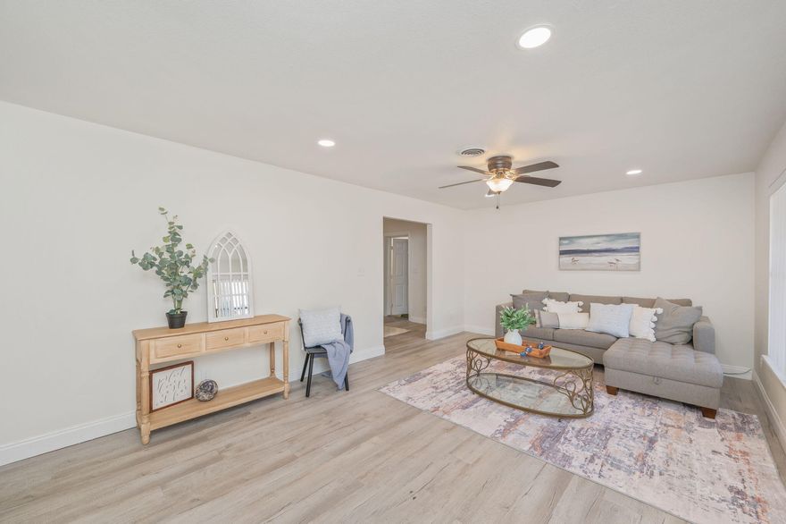 Set on a flat, half-acre lot shaded by gorgeous mature oak trees, and backing up to military land for privacy, this updated single-family 3/2 home gives space! Perfectly positioned near military bases and sought-after A+ schools, making everyday life beautiful. Versatile spaces such as indoor laundry, bonus enclosed garage, sun-room and attached workshop are not included in square footage, making this home big on space! Home has been refreshed with neutral flooring, no carpet! Scraped ceilings, no popcorn! Fresh paint, granite counters, and updated baths. Out back, the exterior deck invites gatherings under the trees, while the yard building provides room for projects and storage. Boasting a metal roof, newer water heater, newer appliances, full Electrical re-wire, lawn pump and NO HOA, bring your boat or RV and make it your own. 