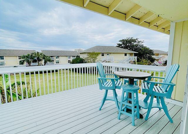 Back on the Market no fault of the sellers!!! Enjoy a beautifully decorated 2 bedroom 2 bath with a view of the canal and across the parking lot to the heated pool. This unit has hardwood floors and upgraded kitchen. Two full bedrooms with full baths. Enjoy being on the golf course 9 hole par3, 5 swimming pools (2 heated), tennis courts, pickle ball courts, shuffleboard, boat launch, canal docking available, 1100 feet on the Gulf of Mexico, Ricks Crab Trap on the beach and Louisiana Lagniappe for night time dinning.