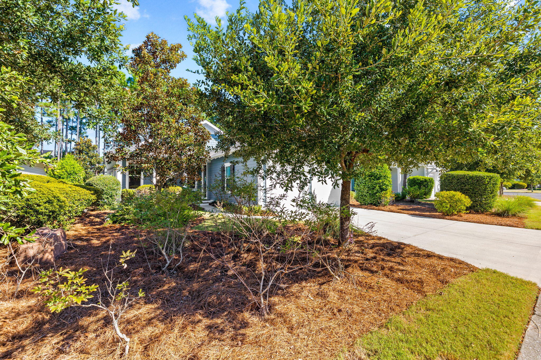 Accepting BACK-UP offers!!! Don't miss this opportunity! NEW FLOORING ALLOWANCE - $15K due to Buyer at closing w/full price offer by end of October (Nothing wrong w/floors but may not be all Buyer's color choice) Immaculate Bayberry home by Huff Homes. Vacant so move right in! Welcoming front porch leads into open concept floor plan w/center island kitchen featuring quartz countertops, microwave, refrigerator, oven (all Frigidaire Pro), pantry, & planning desk/bar area. Spacious living area w/dining room; plenty of room for entertainment. 3 beds/3 full baths. The Luxurious Primary Bath offers dual vanities, granite countertops, soaking tub, walk-in shower w/rain head, large closet w/built-ins & shelving. Sit back & relax on the Screened Porch or Paver patio; both overlook the serene walking path & have the privacy ofa fenced yard. Gutters, invisible dog fence & irrigation system too. Community pool, playground, fitness center, 10 hole golf course, ponds, sidewalks, walking trails & many Green spaces throughout.