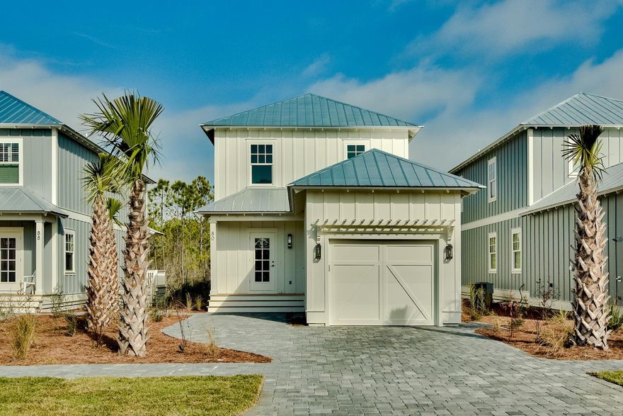 This quality new construction home with a single car garage boasts 2024 sq. feet with 4 bedrooms, and 3.5 baths. Located in Heron's Crossing the home features wide plank flooring and crown moulding throughout. The master bedroom is conveniently located on the first floor with three bedrooms on the second level with an additional flex space perfect for a media area or office. Kitchen highlights include quartz countertops, stainless steel appliances, and subway tile backsplash. Conveniently located, Heron's Crossing is adjacent to Topsail State Park and buffers preserve area. Enjoy close proximity to Highway 98 and the surrounding Coastal dune lakes, white sandy beaches and Gulf of Mexico.