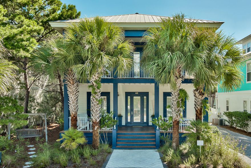 Best priced four-bedroom vacation home currently for sale in Seacrest Beach, FL! A LOCAL RENTAL COMPANY WILL GUARANTEE $79,760 IN GROSS RENTAL INCOME. In addition, this property has room for a carriage house with garage or a private pool. Sold furnished, this rental home is turnkey. The wide porches and balcony are the perfect place to relax with a cocktail after a day at the beach or Seacrest's 12,000-square-foot lagoon pool. The first floor has an open living, dining and kitchen floor plan that is great for family get togethers and entertaining. The kitchen has granite countertops, stainless appliances and an ice maker. There is a convenient guest bedroom and full bathroom on the first floor as well. A gas fireplace in the living room is a great bonus feature.