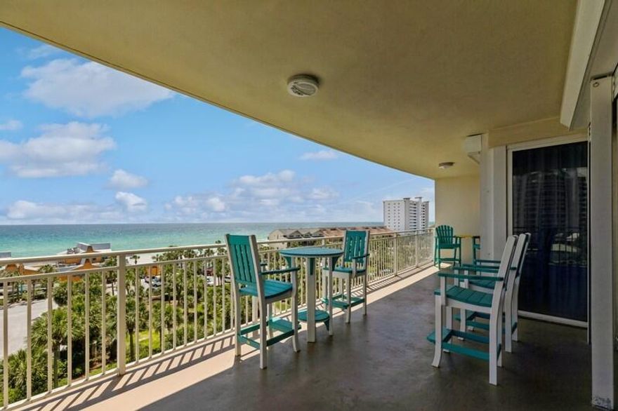 Priced to Sell. Luxurious living at its best with Gulf views!  This fully furnished unit was remodeled making it ready as a second home or short term rental.    Sterling Shores is a gated 9 acre community in the heart of Destin. The complex has a 4300 sf lagoon pool plus a second heated pool. It has its own private beach access, 42 seat theater room, fitness center, BBQ Grills, Tiki Bar plus on-site management.  As a rare bonus, this unit has a lock-out with one bedroom and one bath plus a patio.  The unit may be rented separately or together.  Oh wait!  There is another bonus!  A deeded parking spot also comes with this unit.  Call to schedule a showing!