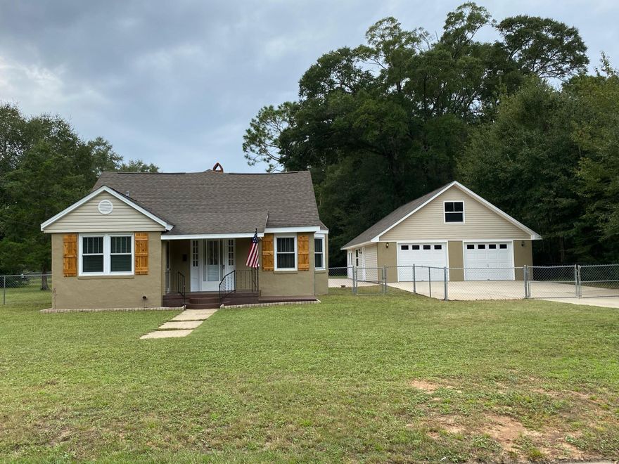 What a great find! This house has so many great features. The main house is Two story with the master on the second floor. Hardwood floor and Tile throughout the home, the two bedrooms down stairs have carpet. You will find a spiral Staircase that leads you upstairs to the master suite and bathroom. Enjoy the stained glass window as you're sitting in the garden tub.  A back-porch comes off the master room overlooking the pool. Outside you'll find a two story shop. Lots of storage room, An attic and two bay roll up doors. After you get done working in the shop, you can dive into your own private pool. A/c replaced 5 year, 2008 shop 28 x 38 with 600 Sq ft attic. 2007 Gunite pool. Roof 2008. Window vinyl new 2008. Huge .75 acre level fenced lot!!!